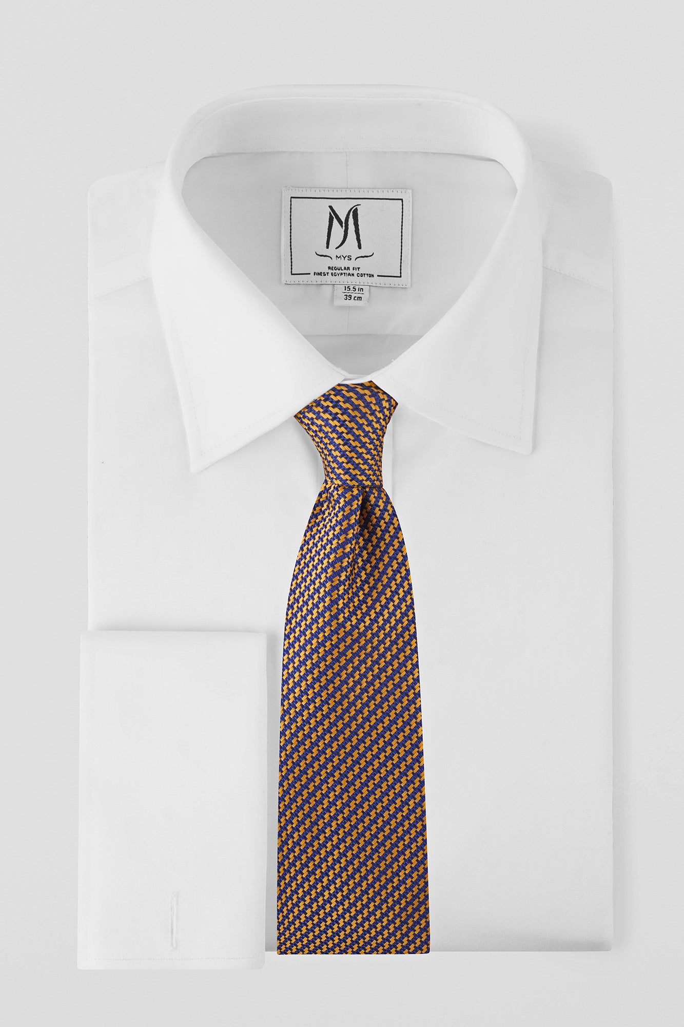 White Twill Double Cuff Shirt - Regular Fit