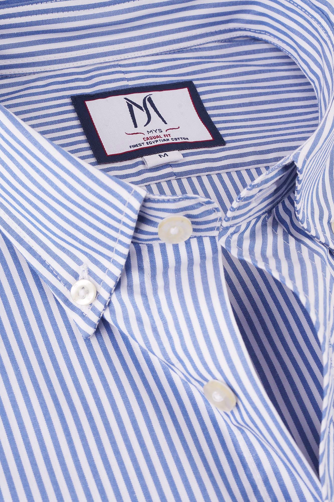 Blue Striped Patch-Work Shirt
