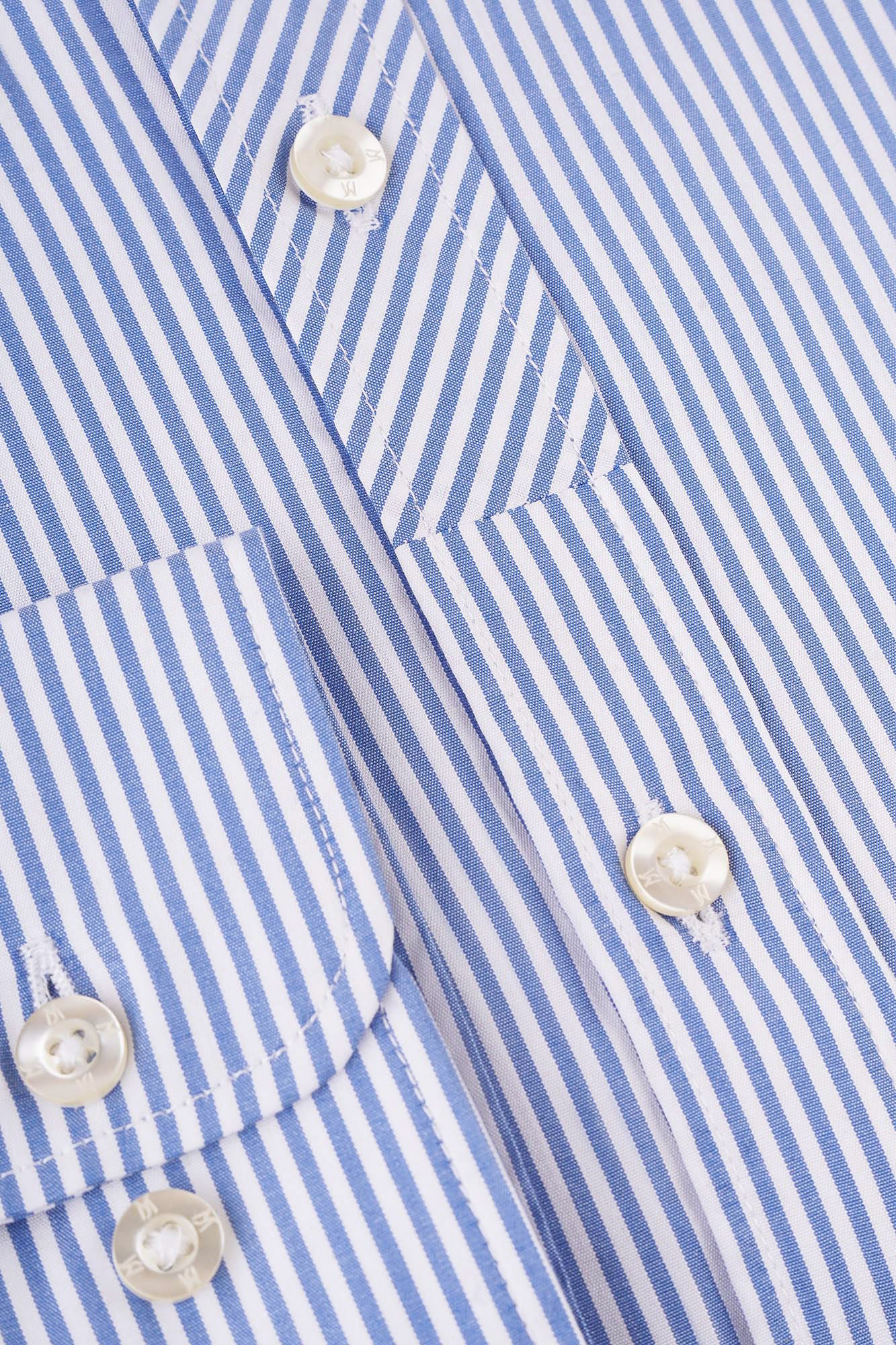 Blue Striped Patch-Work Shirt