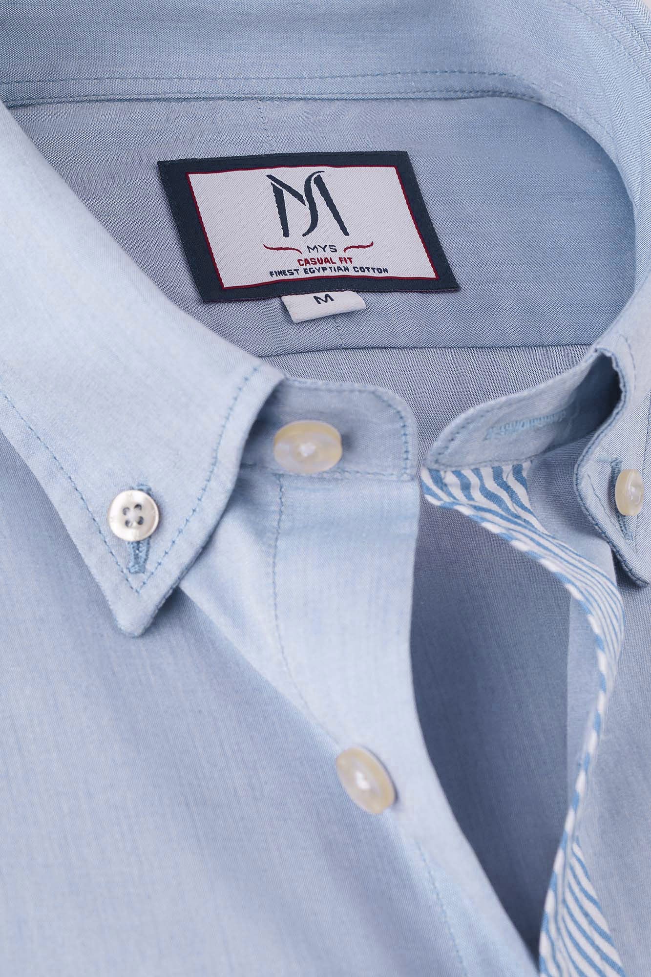 Blue Oxford Patch-Placket Shirt