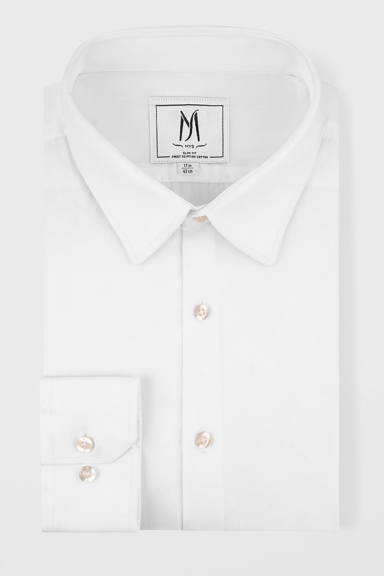 White Poplin Stretch Shirt - Slim Fit