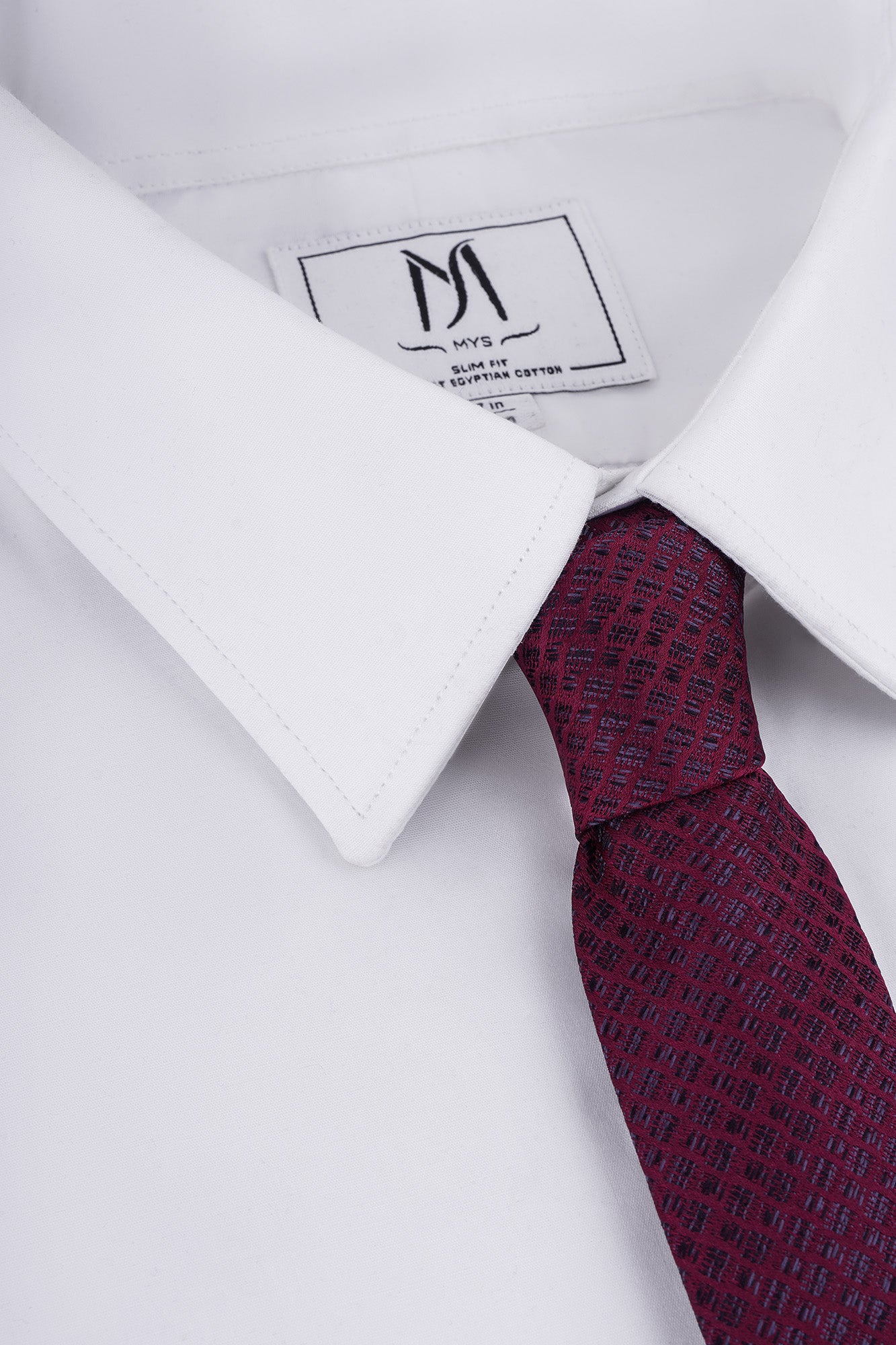 White Poplin Stretch Shirt - Slim Fit