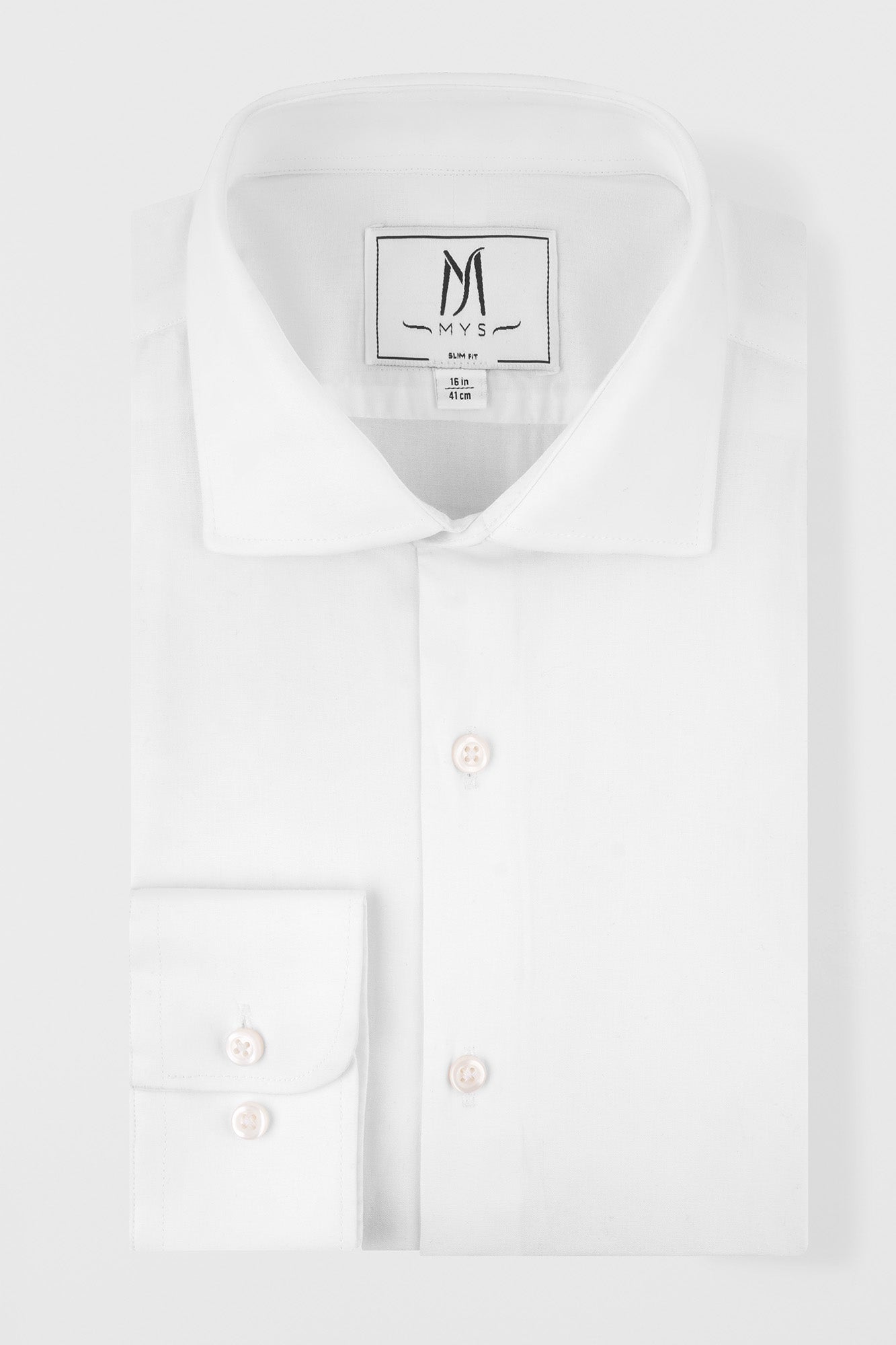 White Poplin Stretch Shirt - Slim Fit