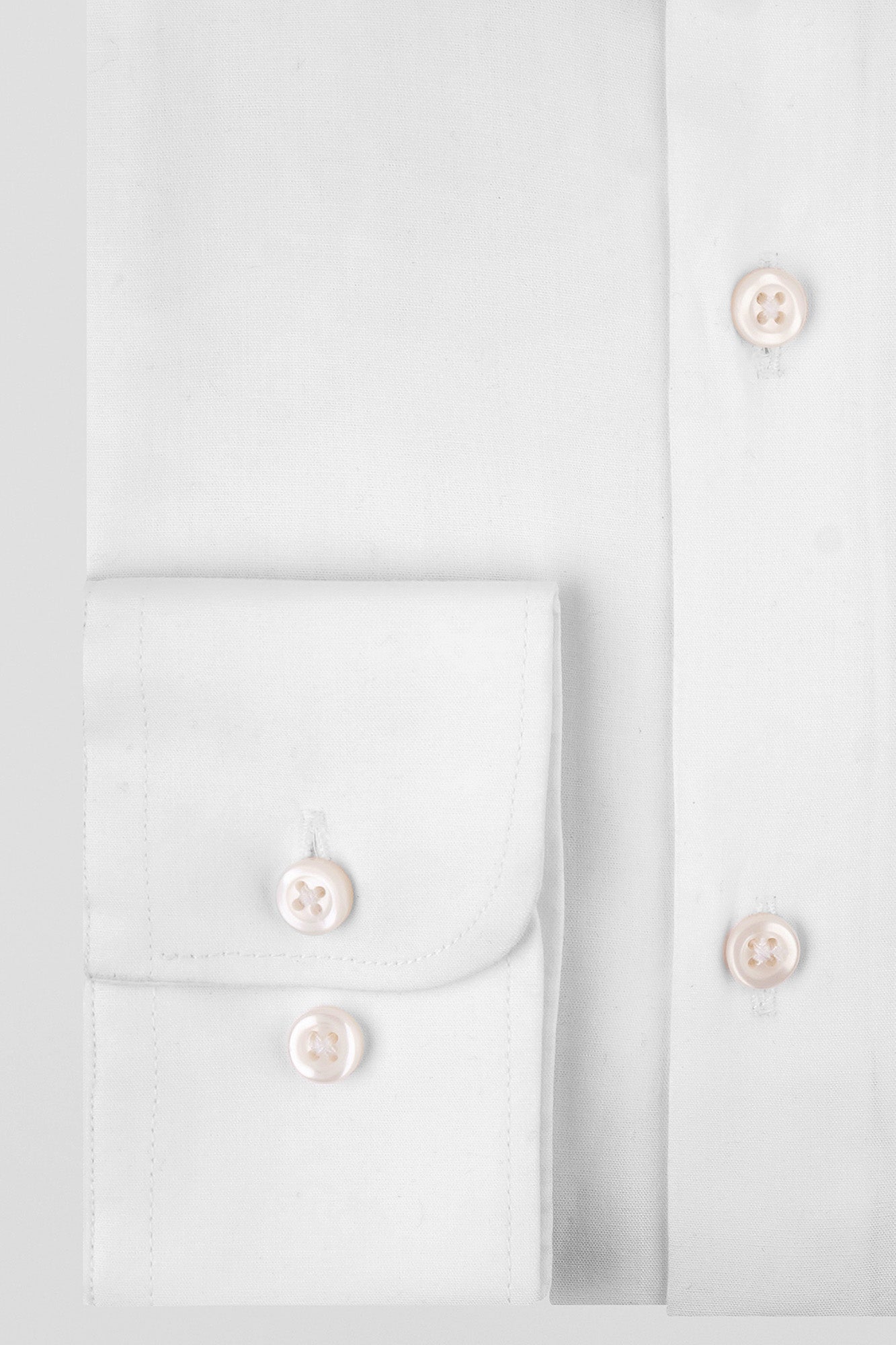 White Poplin Stretch Shirt - Slim Fit