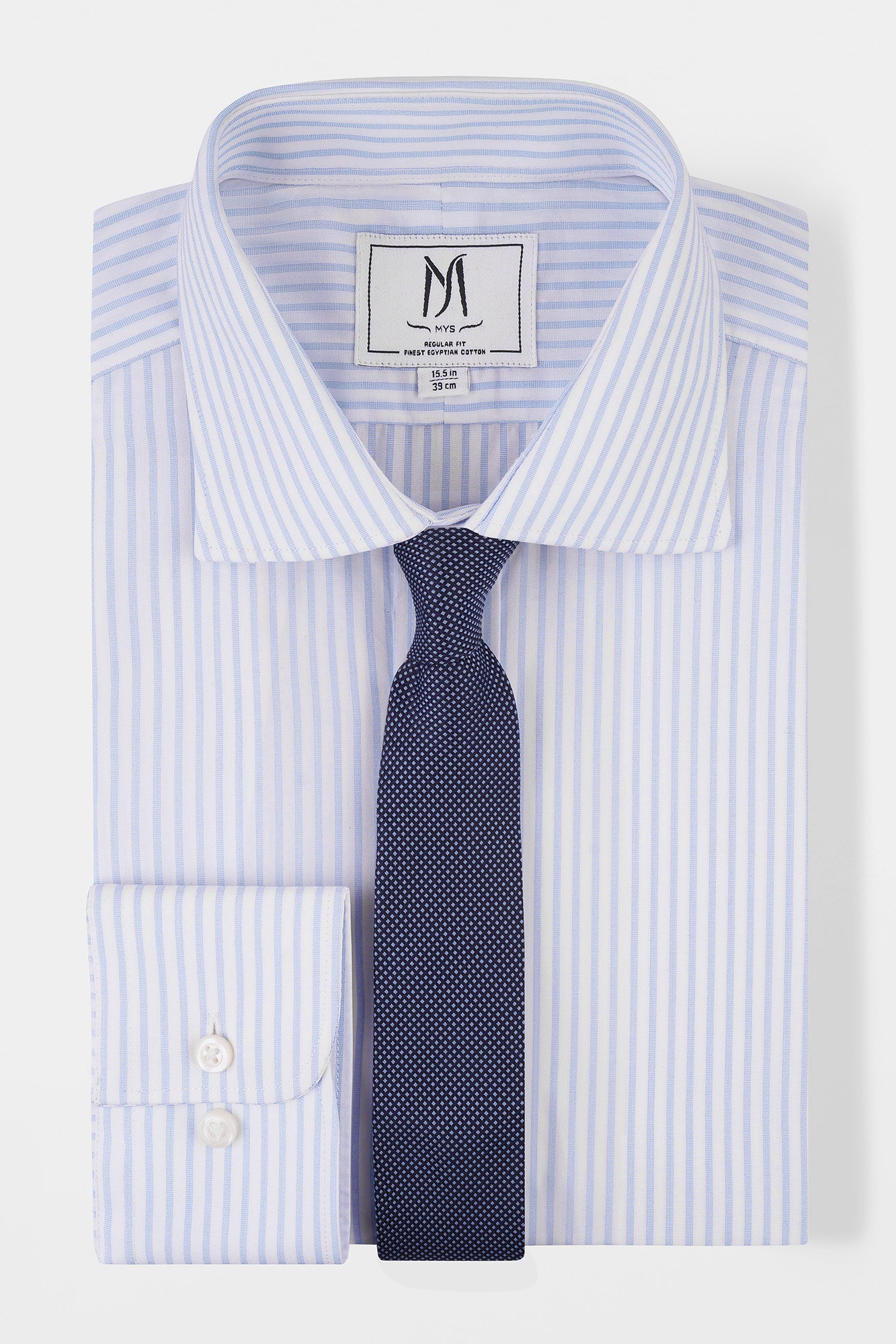 Light Blue Striped Poplin Shirt - Regular Fit