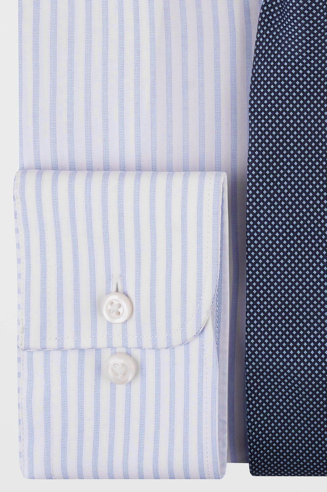 Light Blue Striped Poplin Shirt - Regular Fit