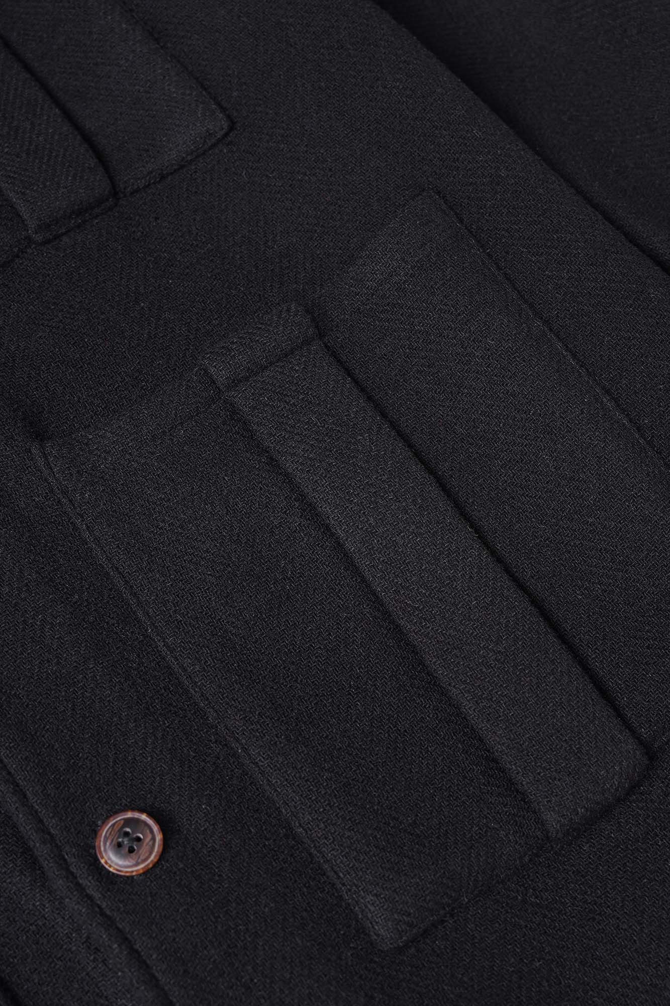 Herringbone Overshirt Black