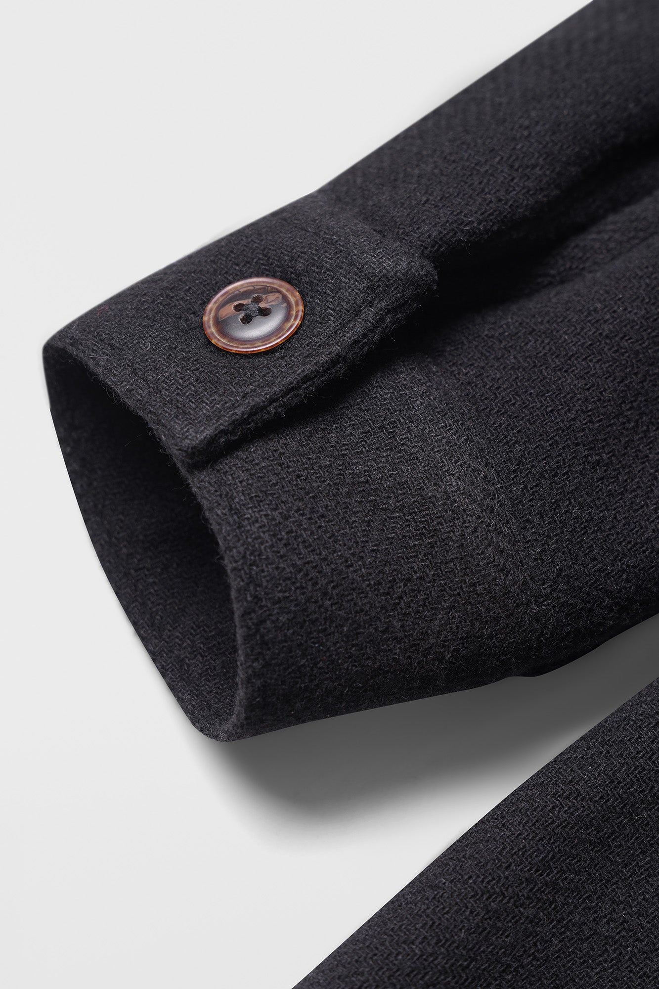 Herringbone Overshirt Black