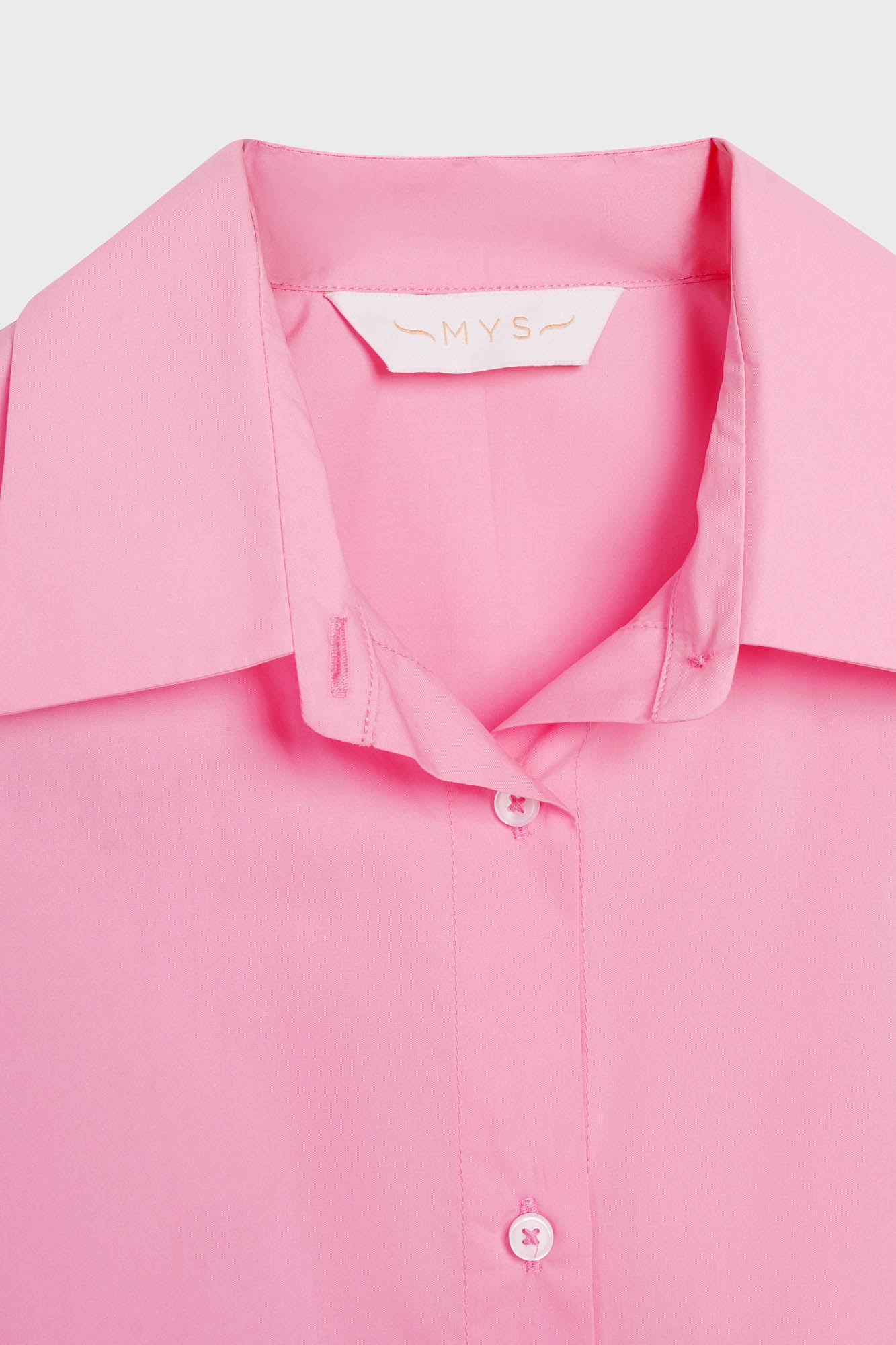 Pink Printed Poplin Long Shirt Dress