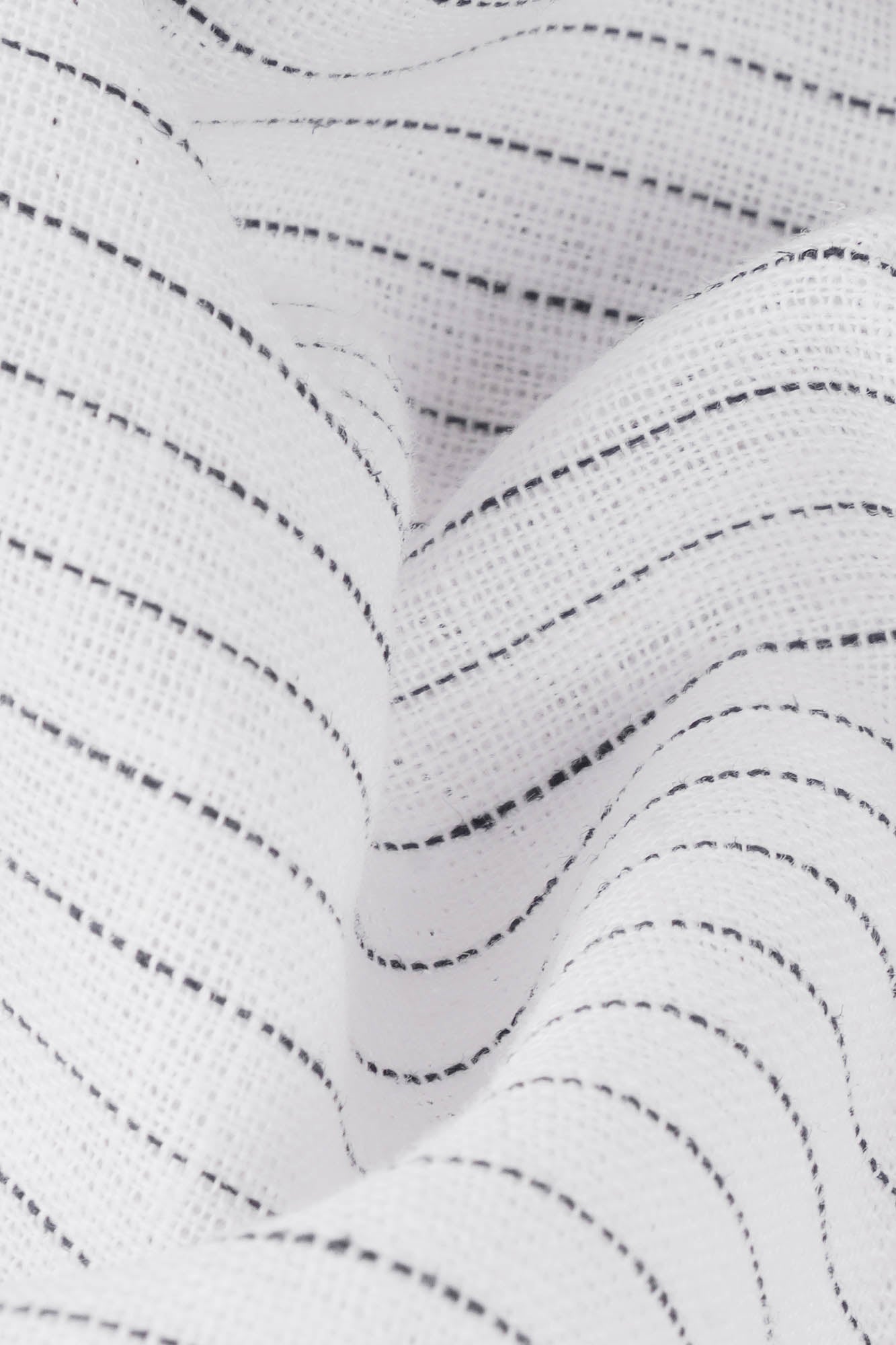 White Pin Stripe Linen Cotton Revere Shirt