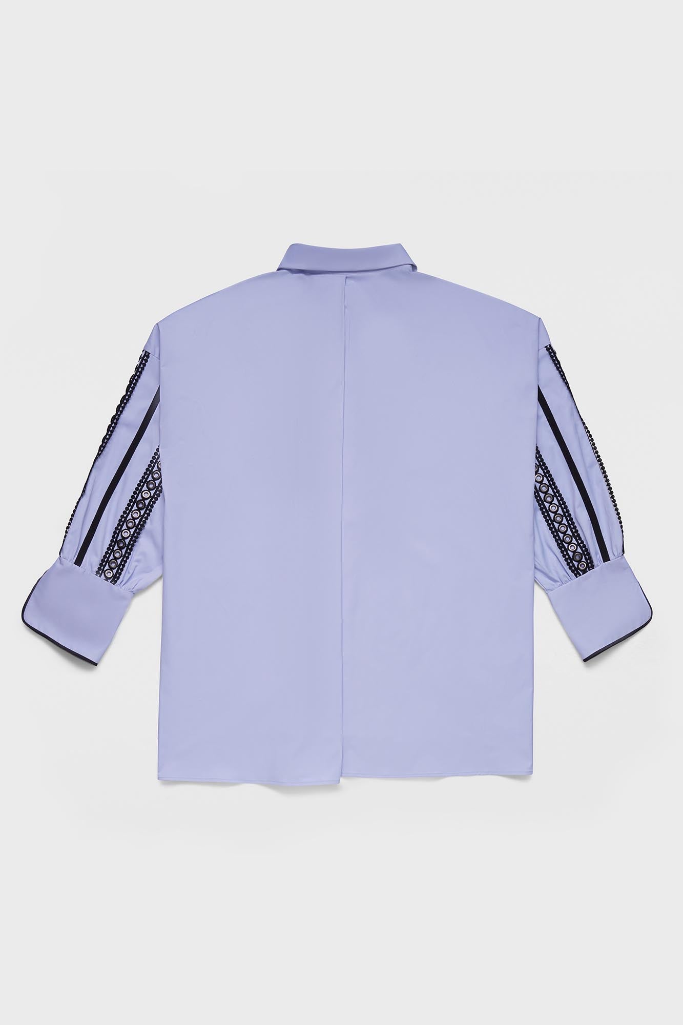 Light Blue Sleeve Detail Stretch Shirt