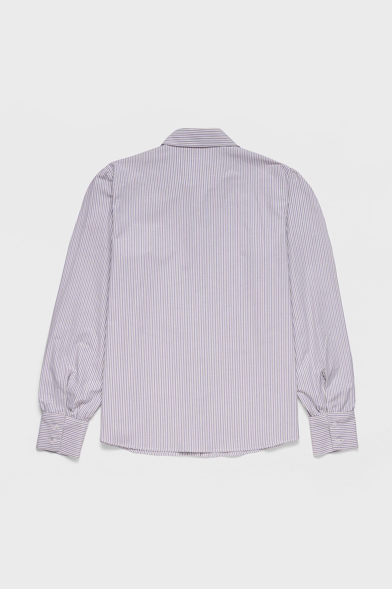 Striped Poplin Puff Sleeve Shirt