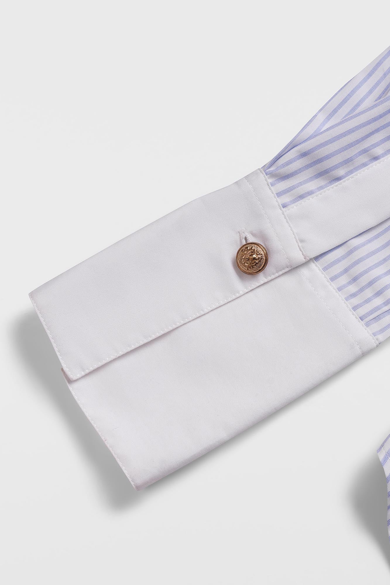 Light Blue Striped Poplin Contrast Shirt