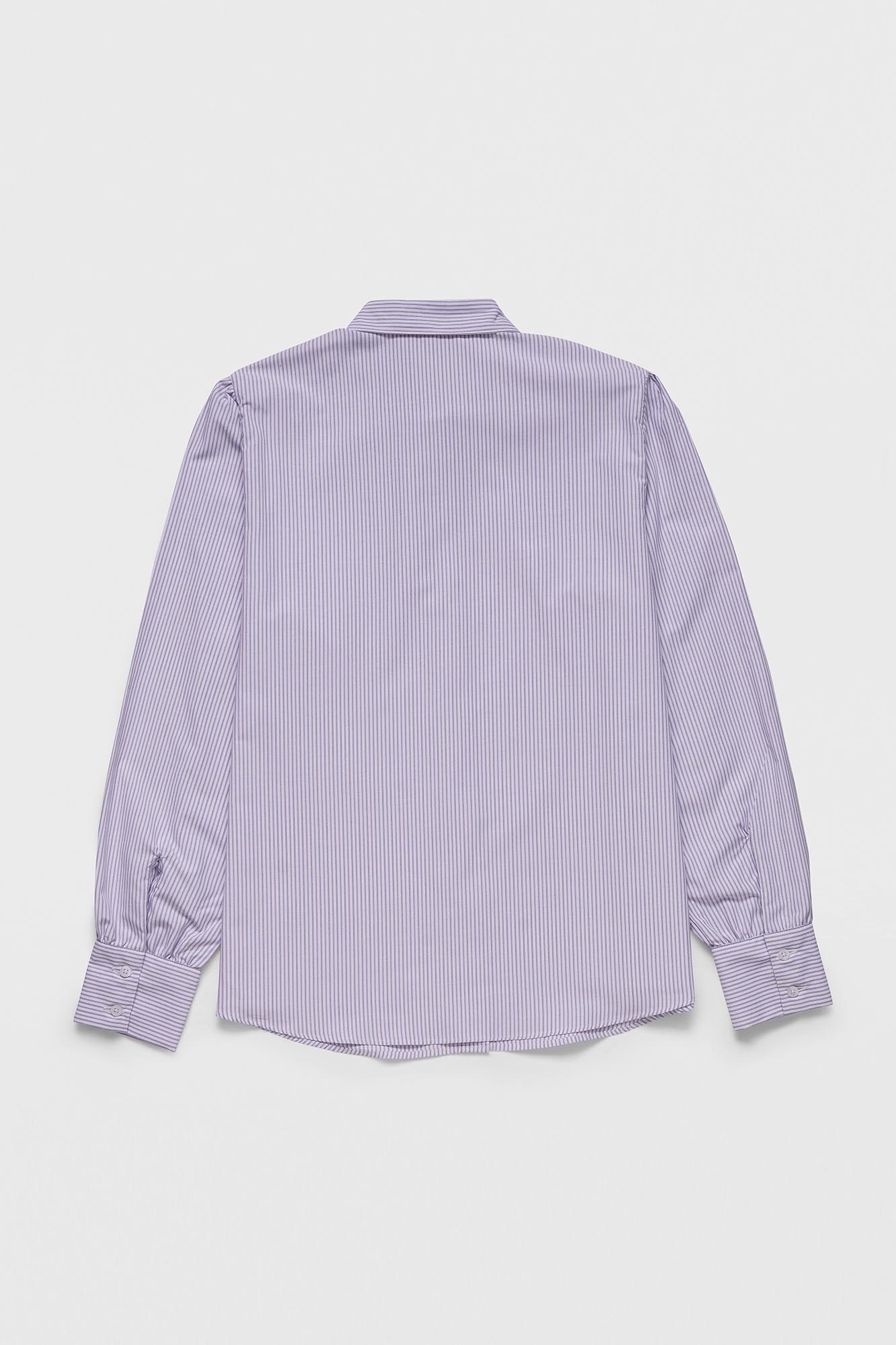 Striped Poplin Puff Sleeve Shirt