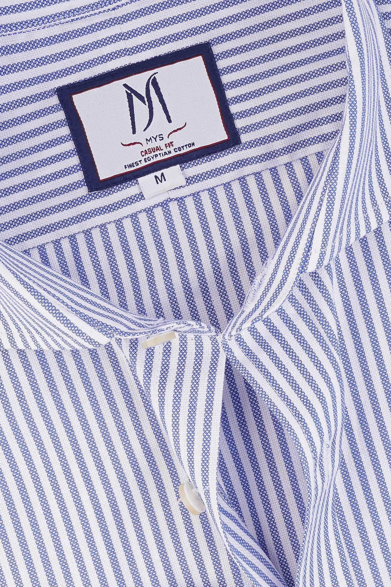 Striped Royal Oxford Shirt Blue