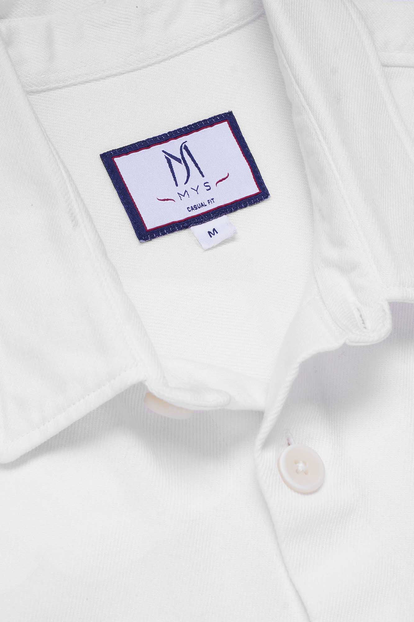 White Gaberdine Overshirt