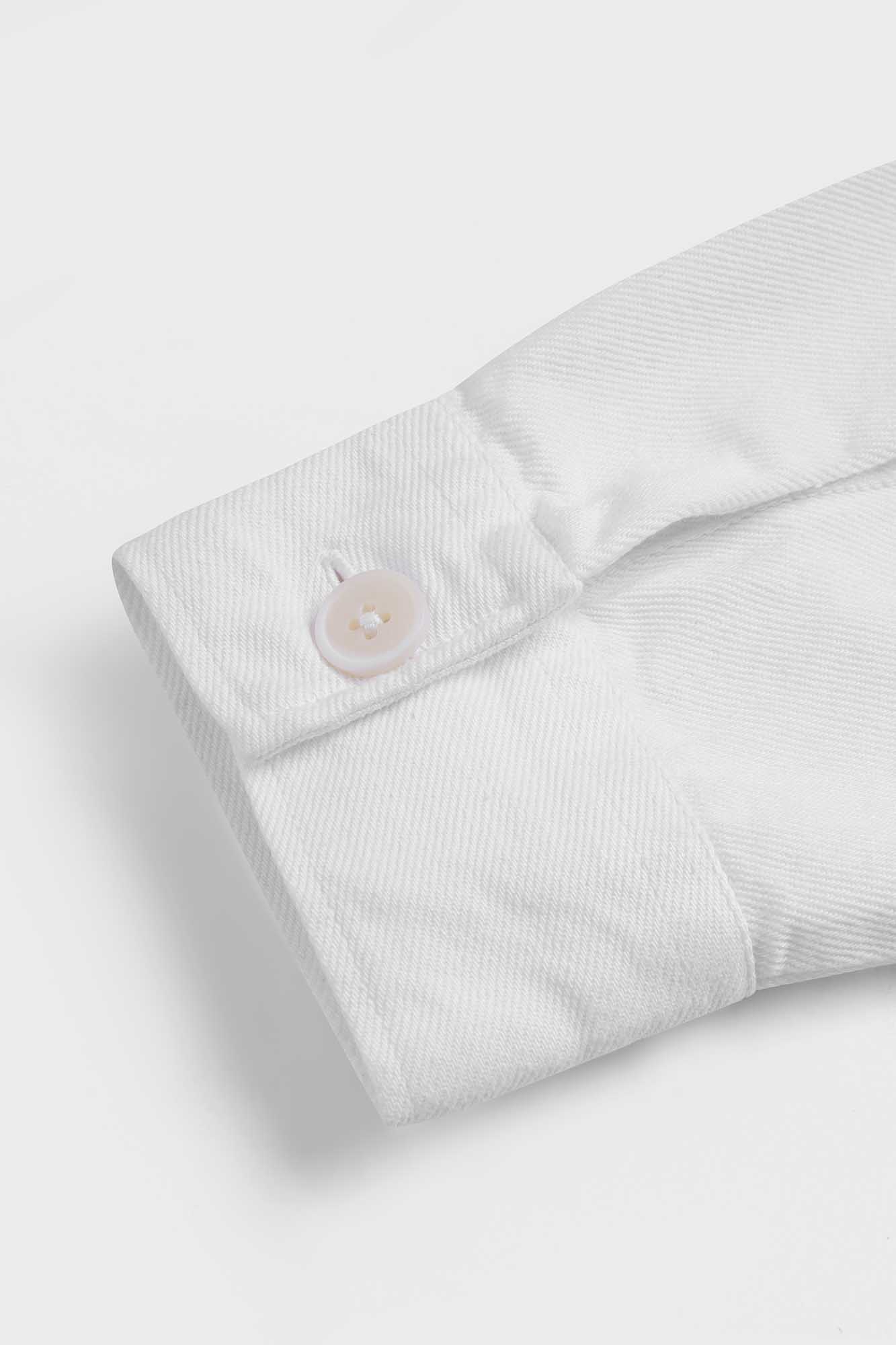 White Gaberdine Overshirt