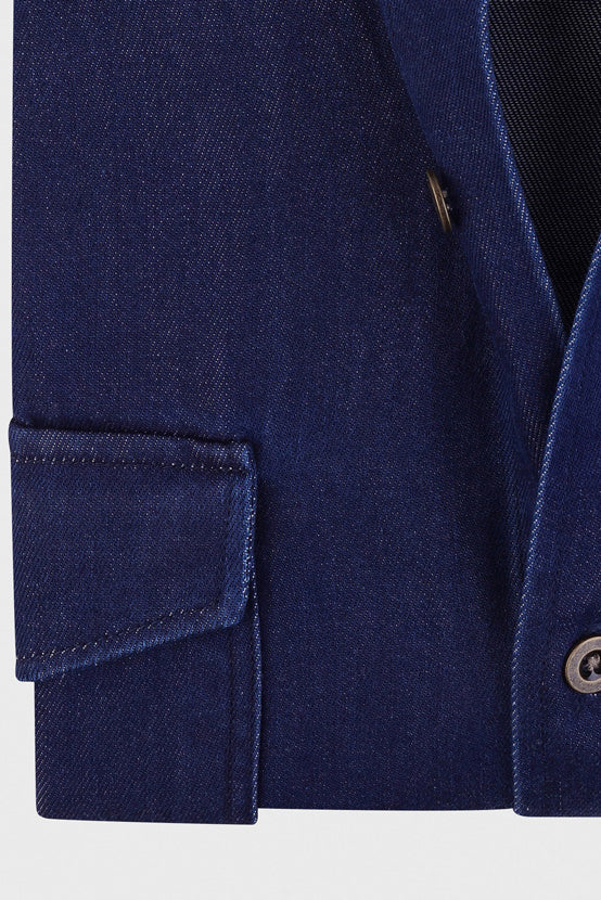 Western Denim Shirt Dark Blue
