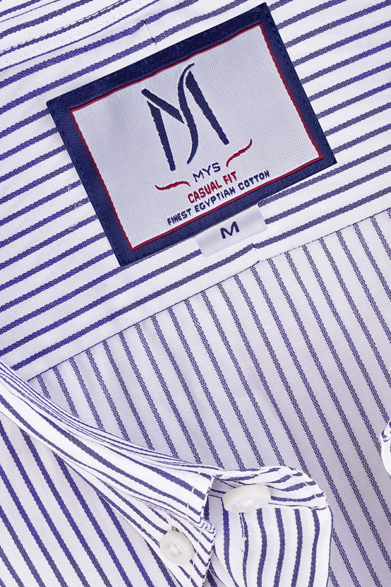 Blue Striped Poplin Shirt