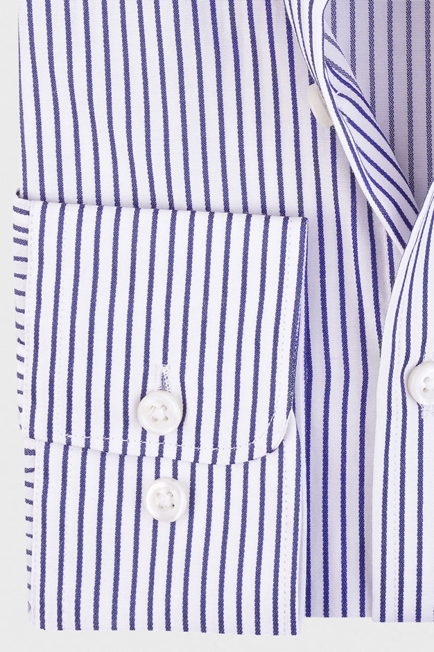 Blue Striped Poplin Shirt
