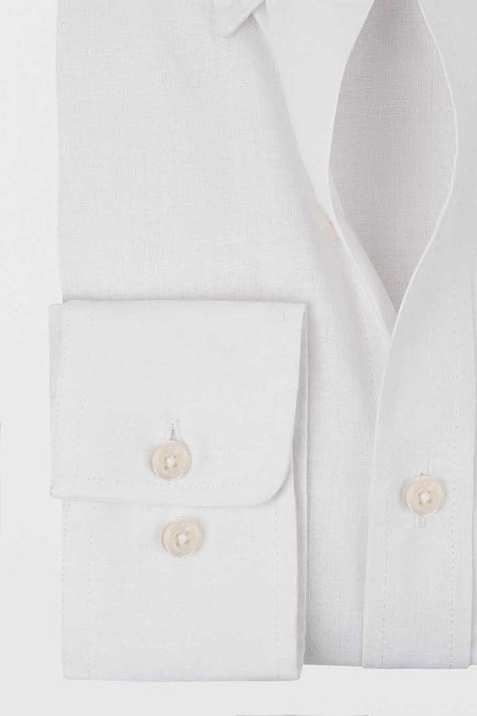 Linen Cotton Button-Down Shirt w/Pocket