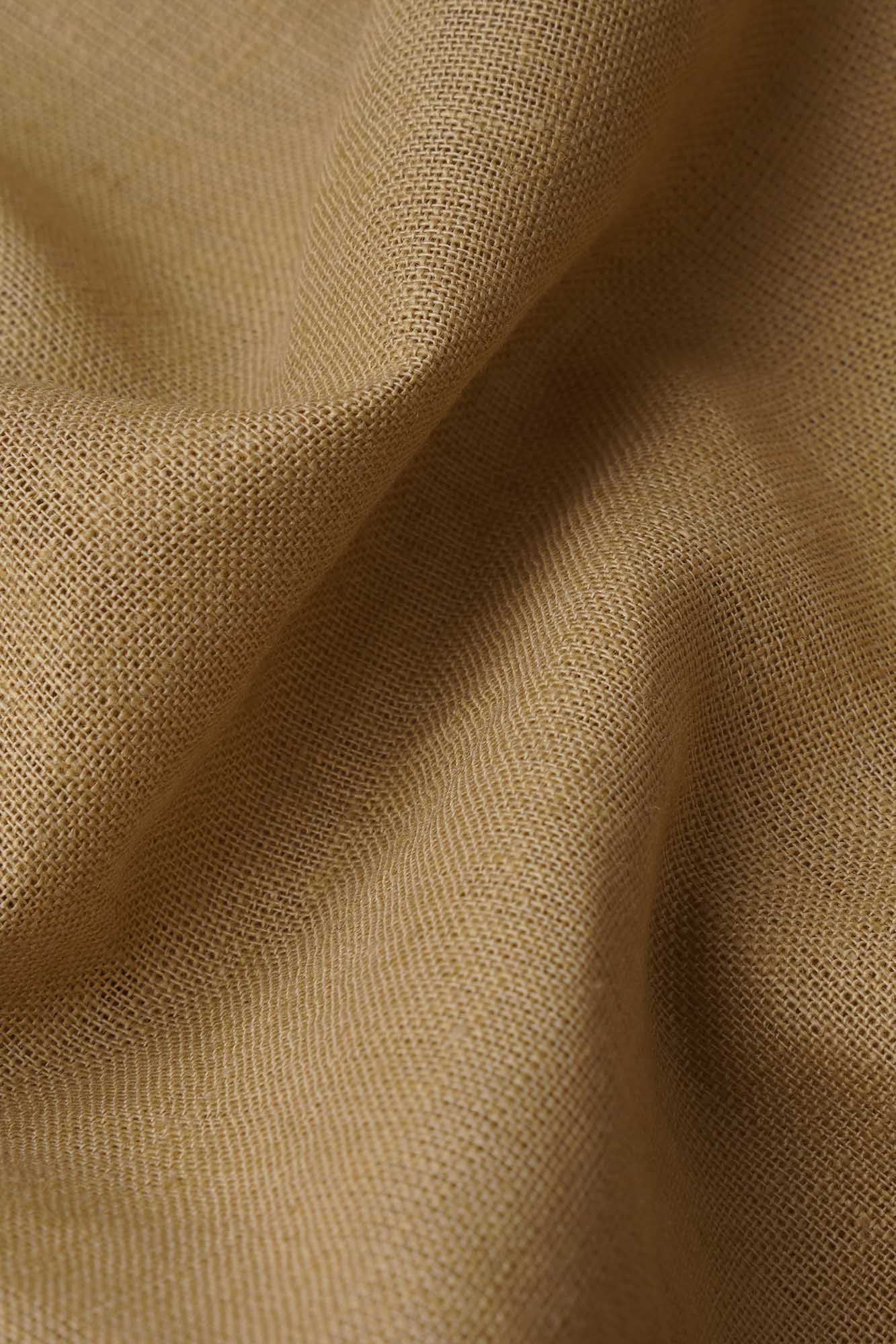 Linen Cotton Button-Down Shirt w/Pocket