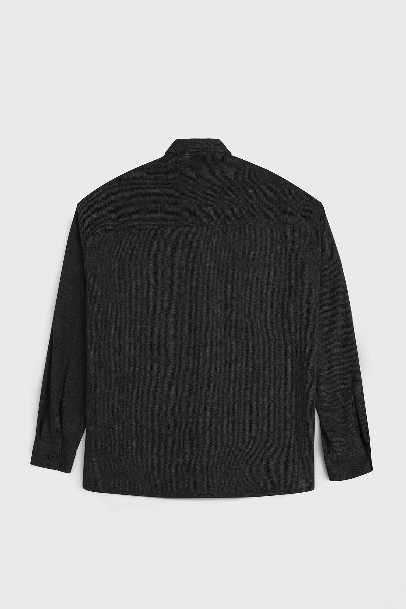 Black Brushed Twill Overshirt