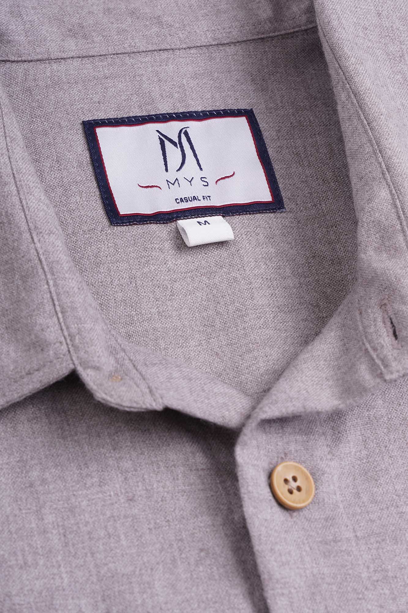 Brushed Shirt with Flap Pockets Beige