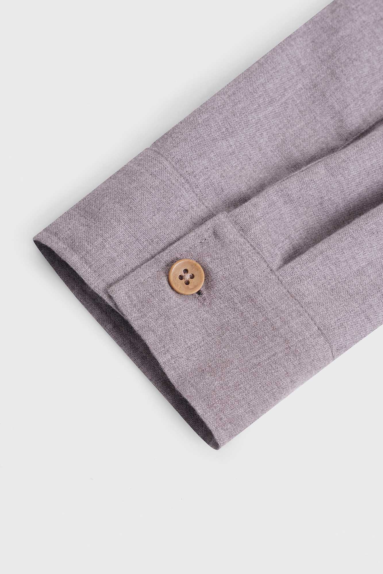 Brushed Shirt with Flap Pockets Beige