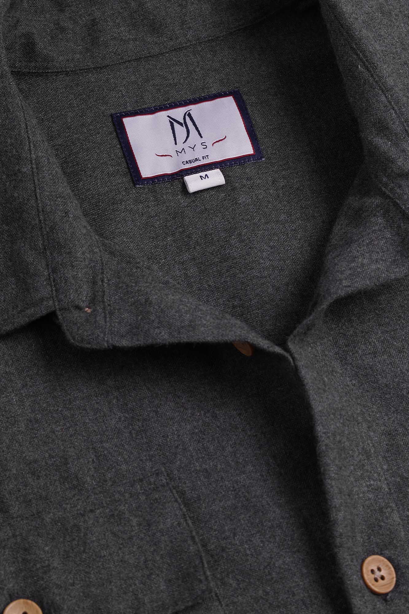 Brushed Shirt with Flap Pockets