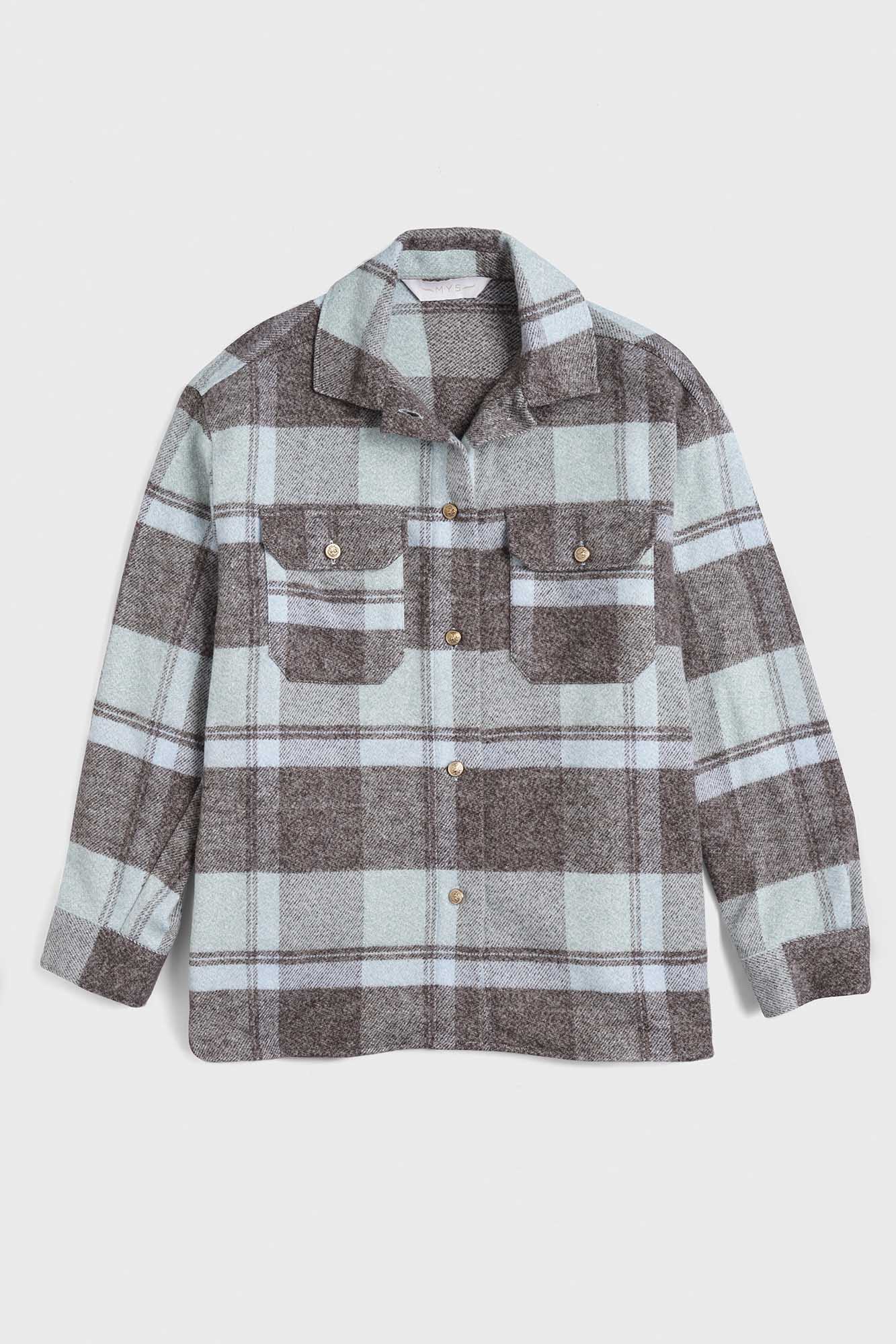 Checkered Overshirt with Flap Pockets