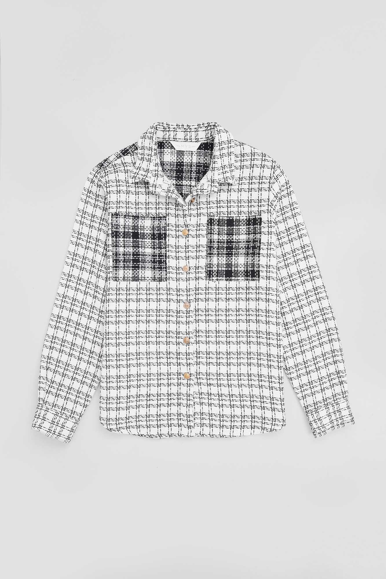 Black & White Patch-Work Overshirt