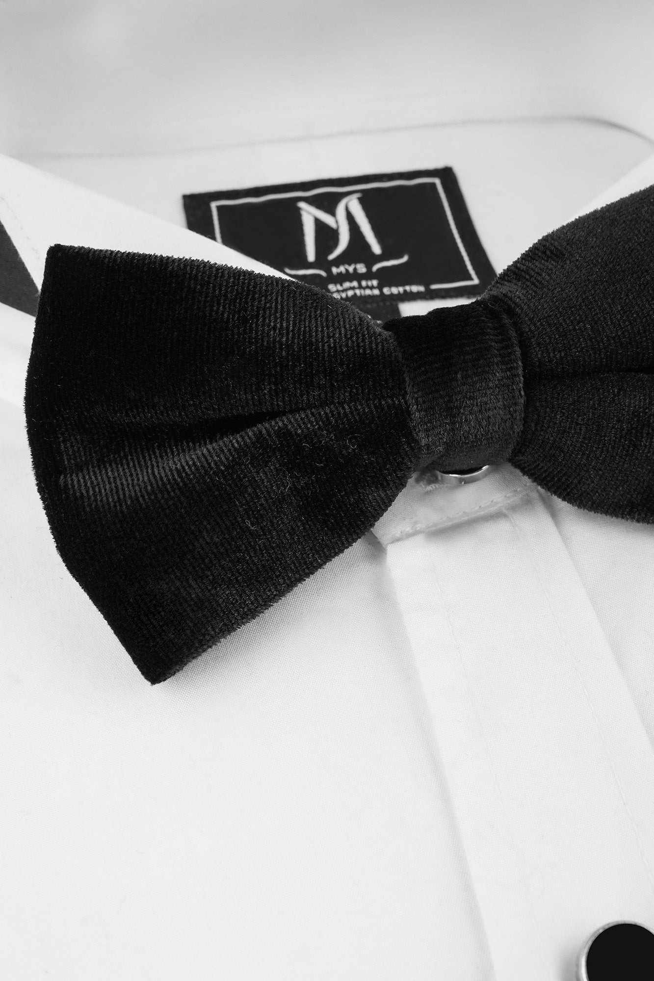 Black Velvet Ready Tie Bow Tie - Small