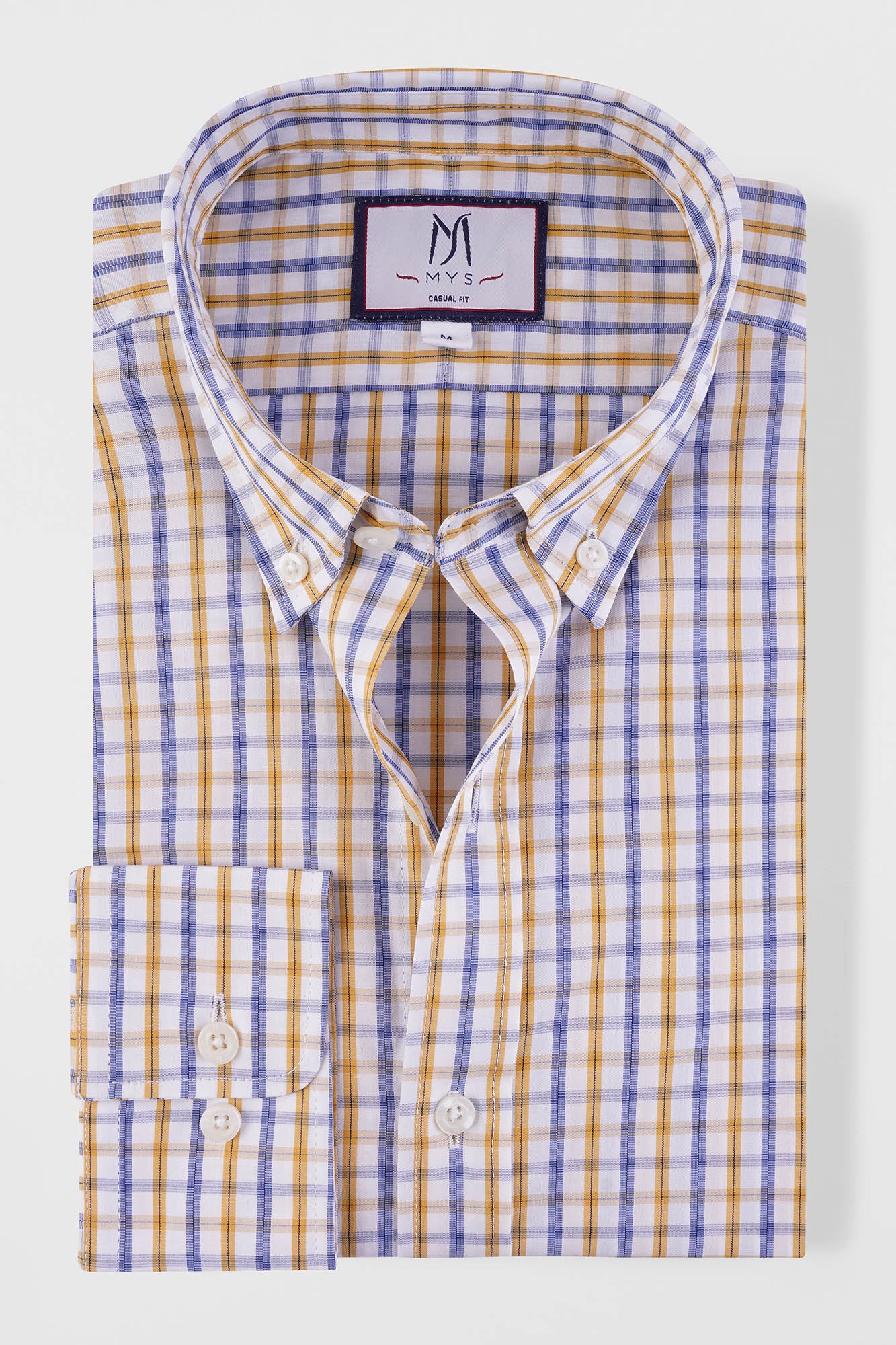 Yellow Checkered Poplin Shirt