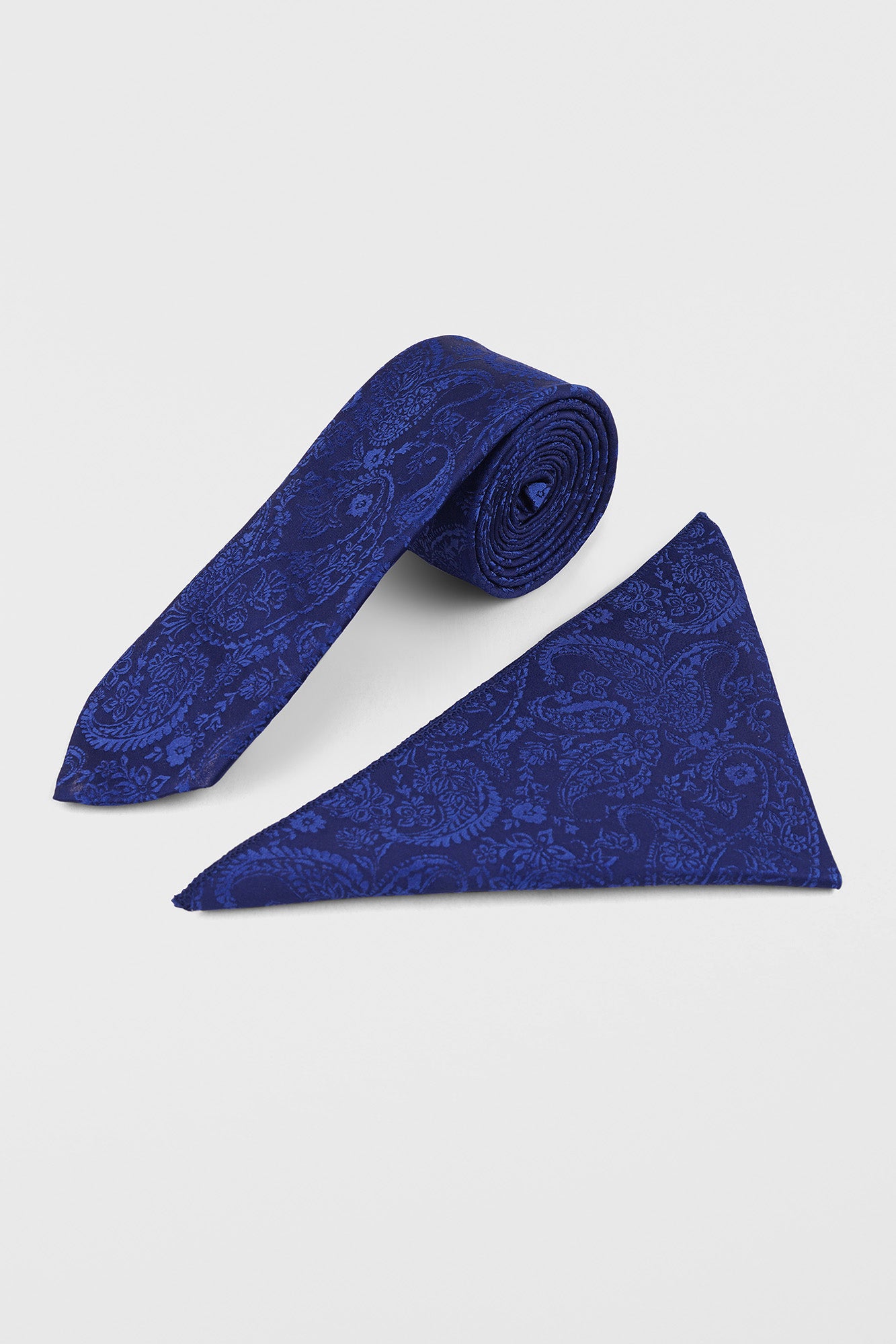 Blue Paisley Tie Set
