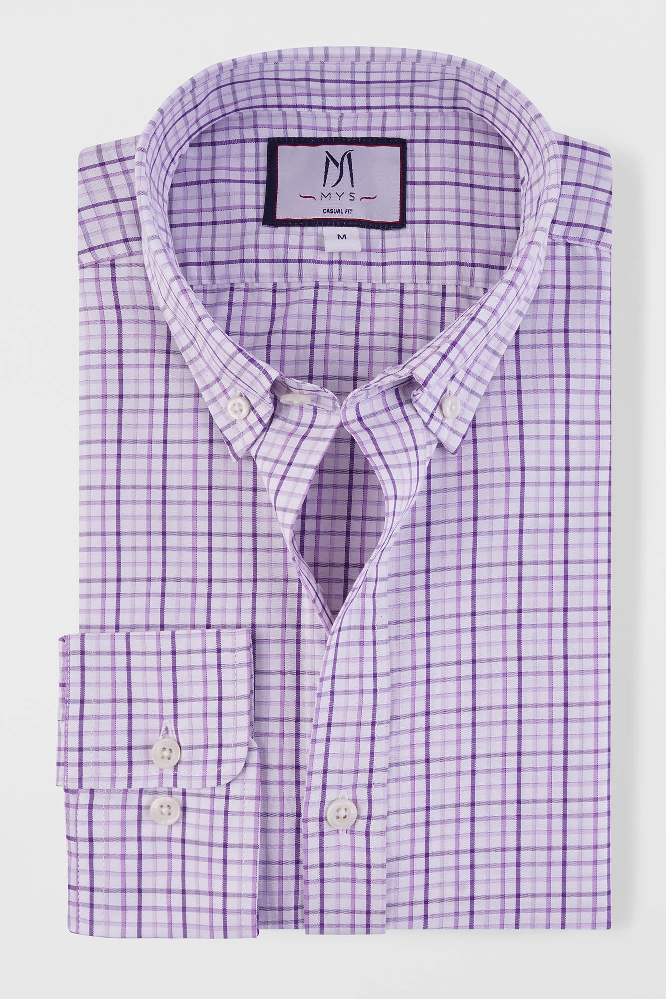 Purple Check Poplin Shirt