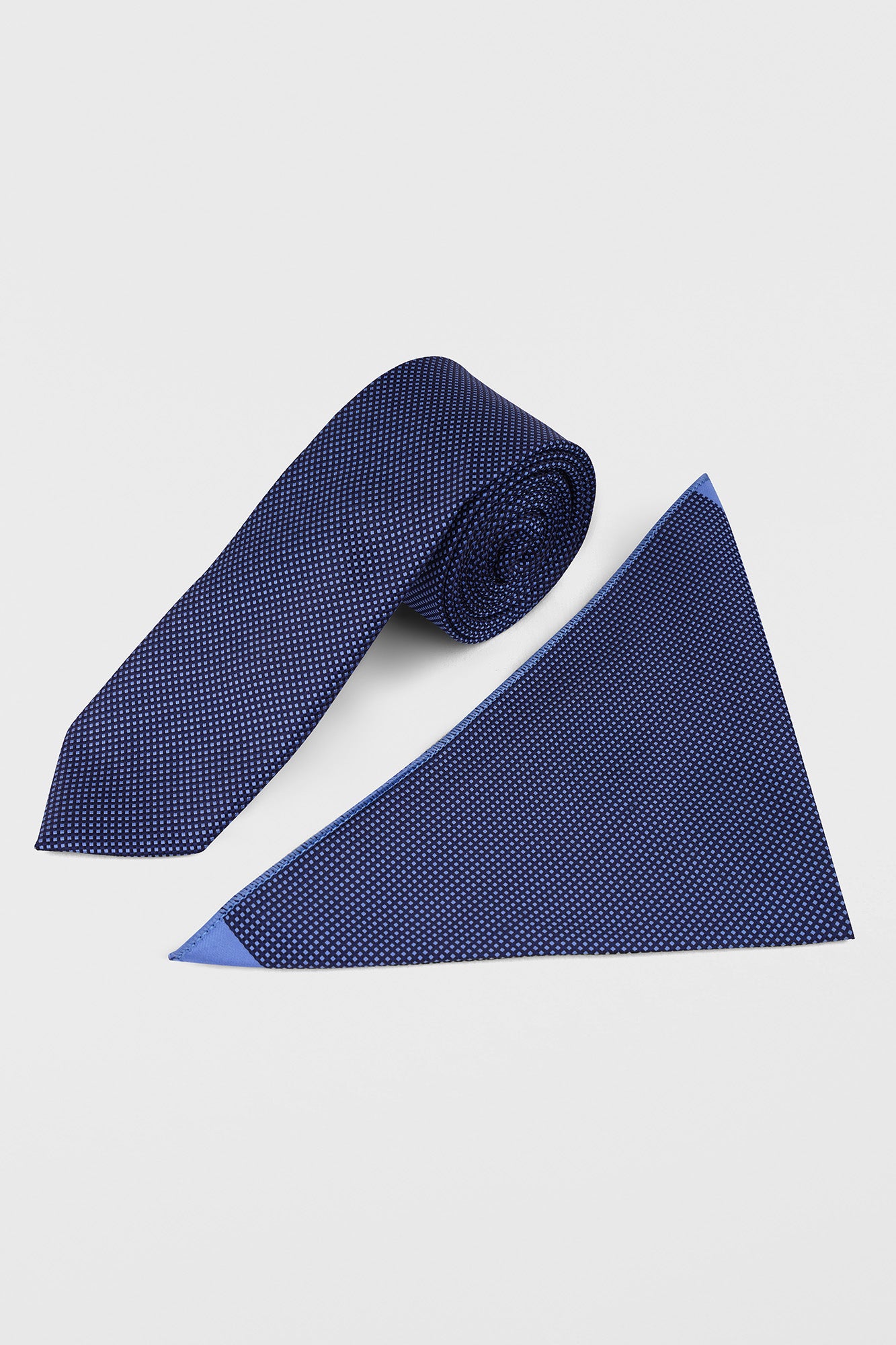 Navy Dotted Tie Set