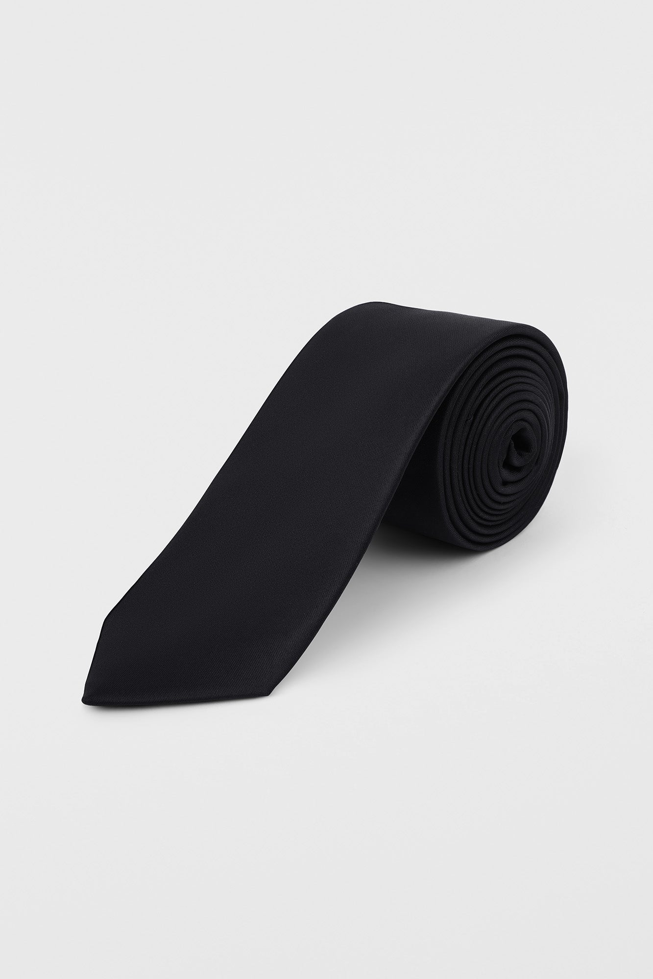 Black Solid Tie Set