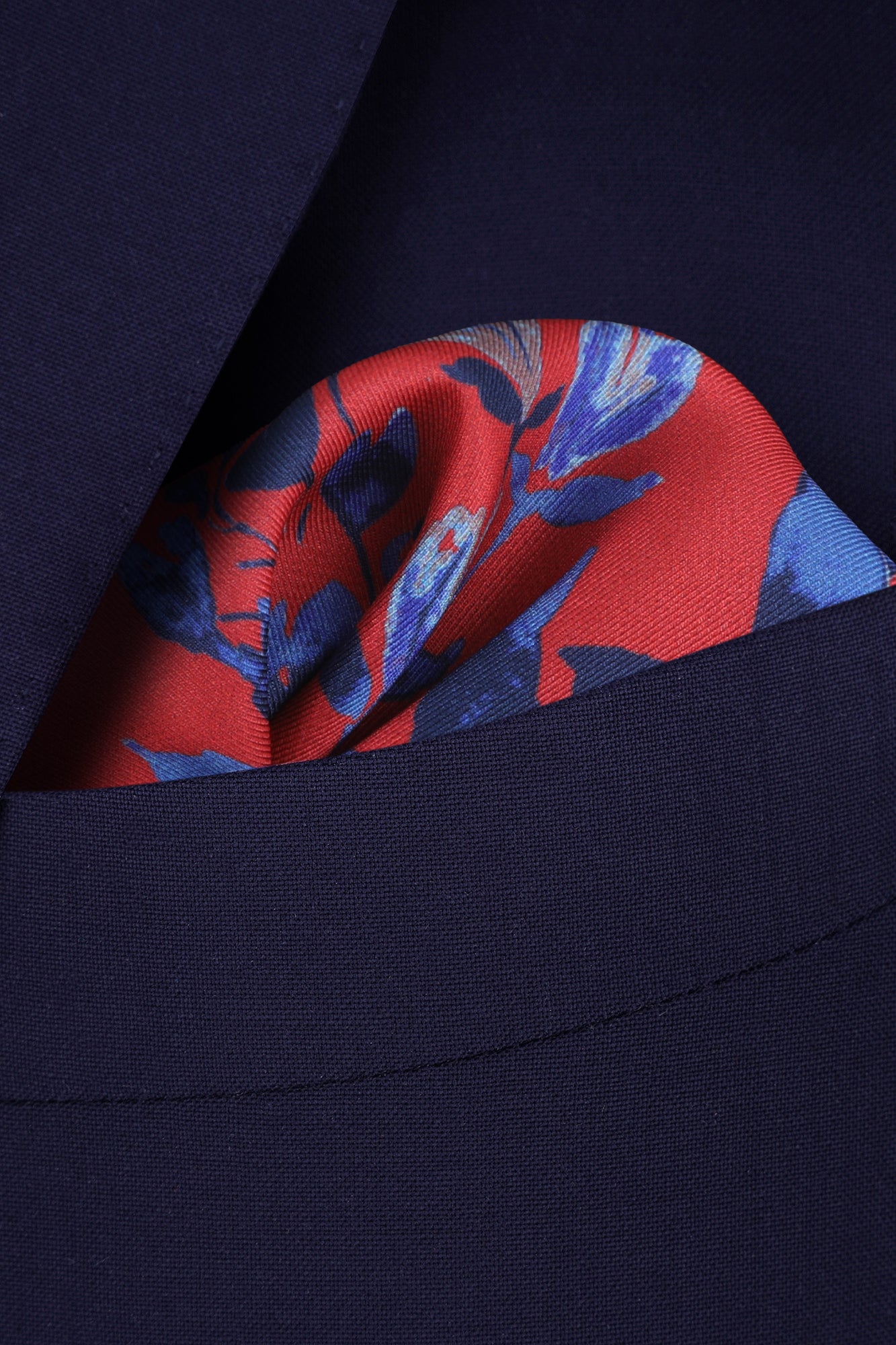 Orange Floral Pocket Square