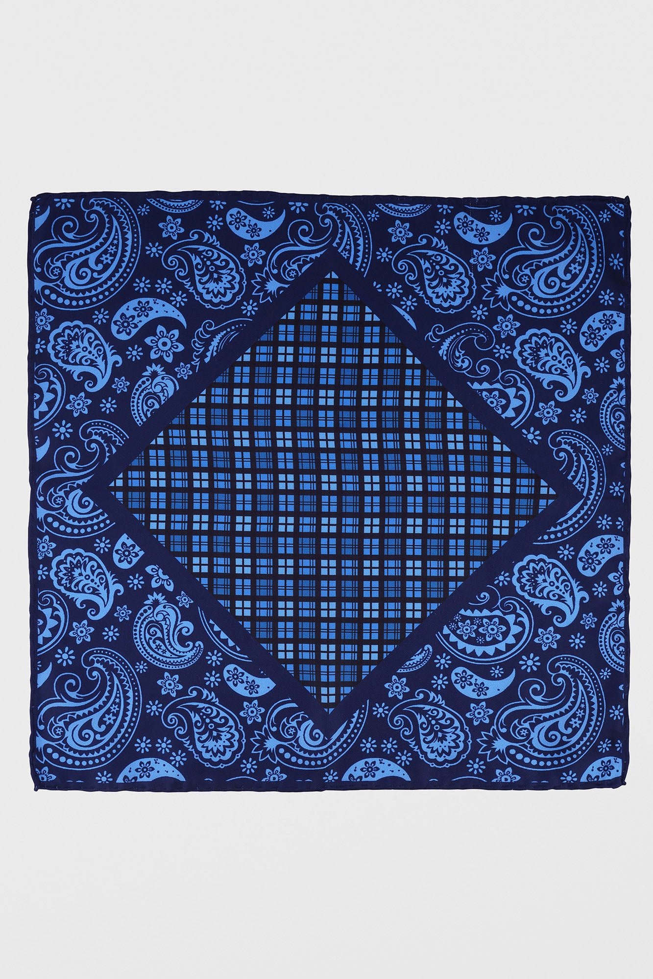 Navy Print Pocket Square