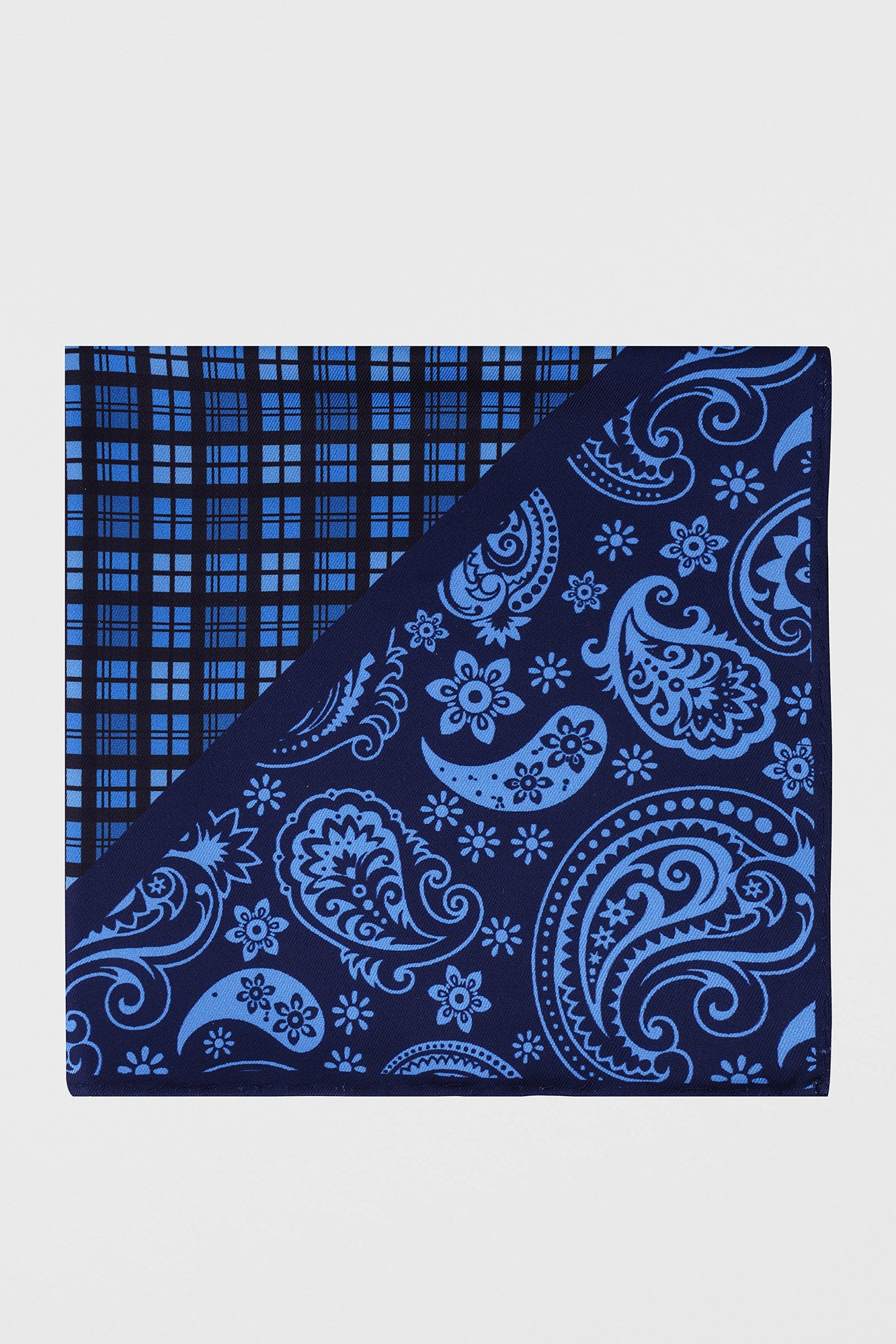 Navy Print Pocket Square