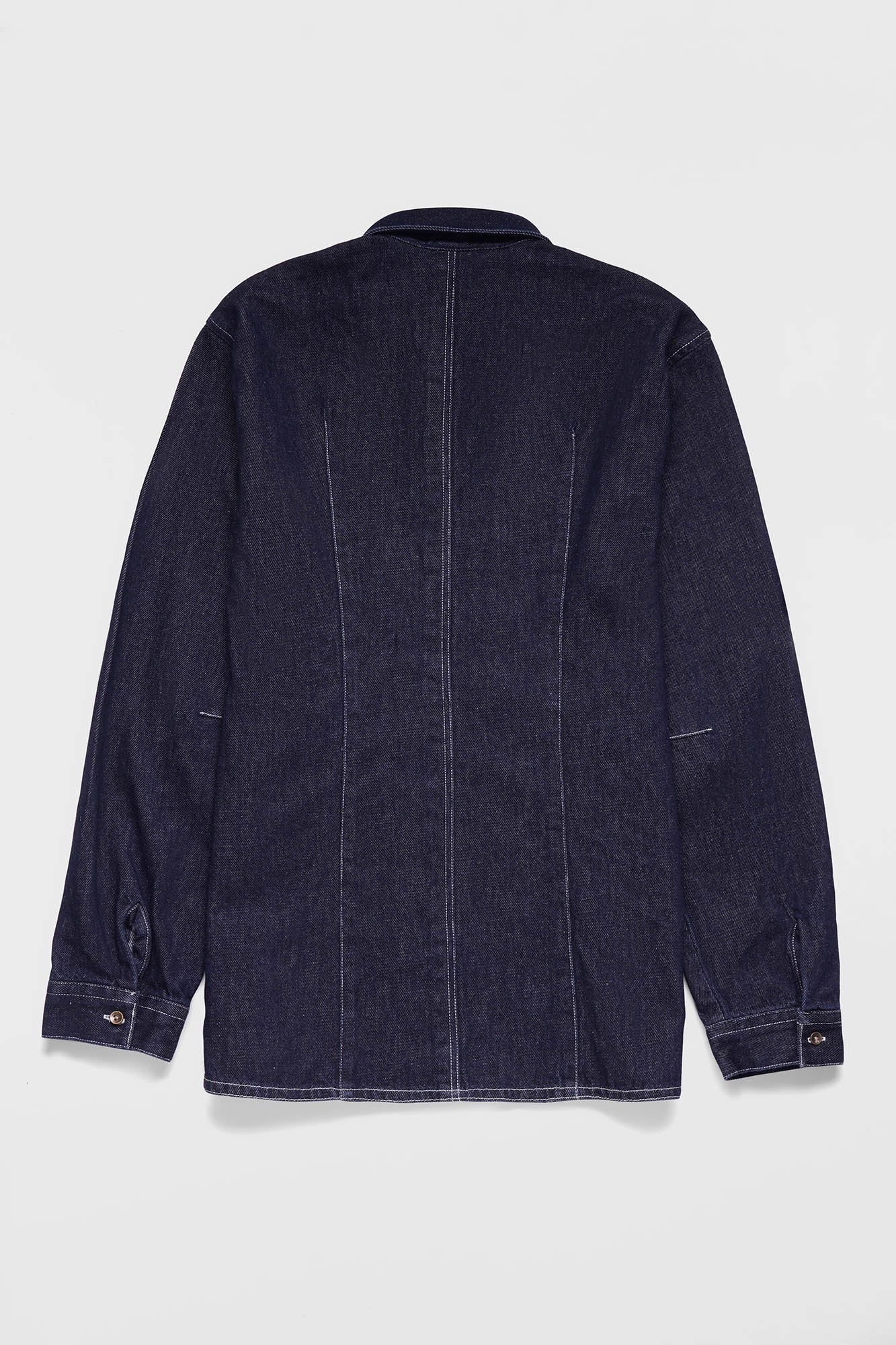 Fitted Denim Shirt Dark Blue