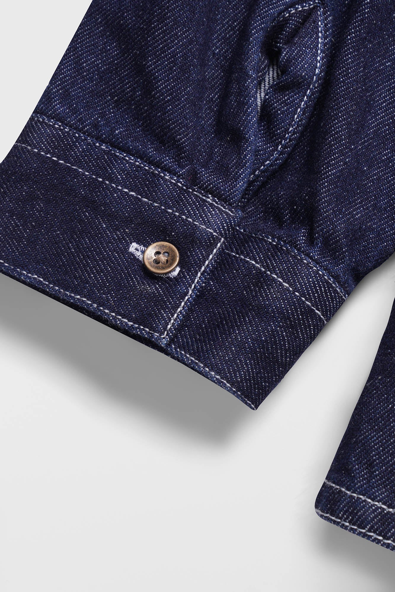 Fitted Denim Shirt Dark Blue