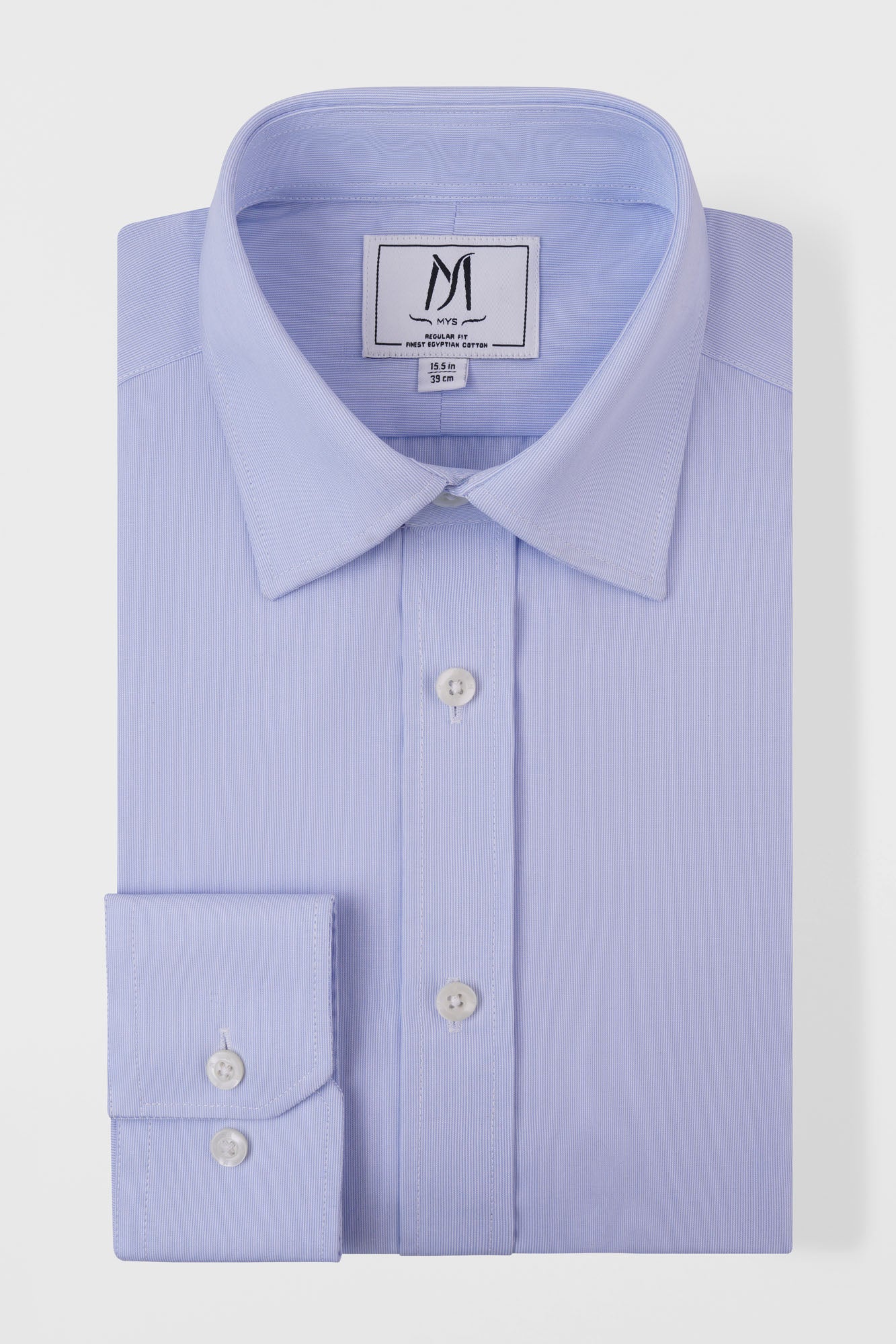 Light Blue Micro Stripe Poplin Non-Iron Shirt - Regular Fit