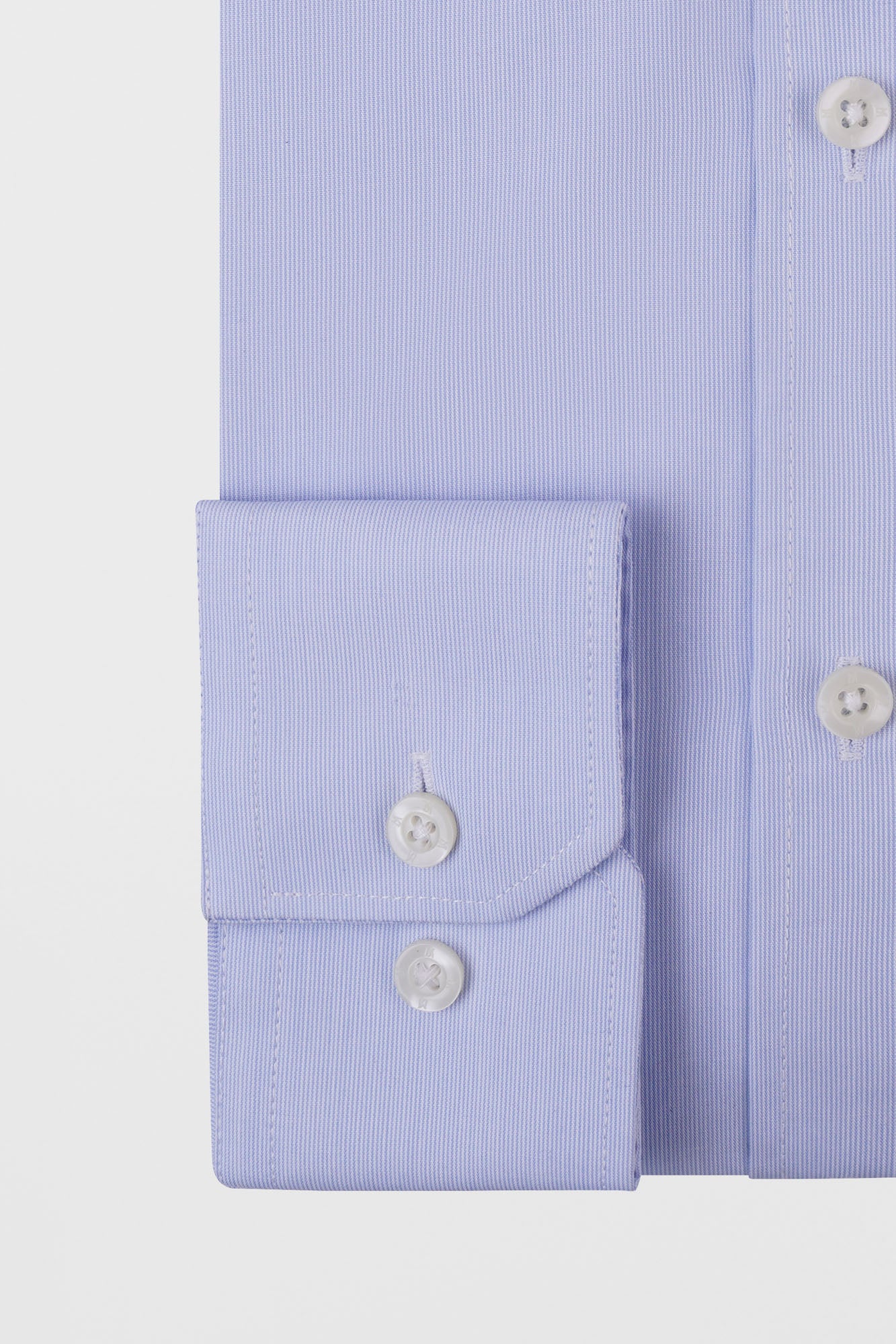 Light Blue Micro Stripe Poplin Non-Iron Shirt - Regular Fit