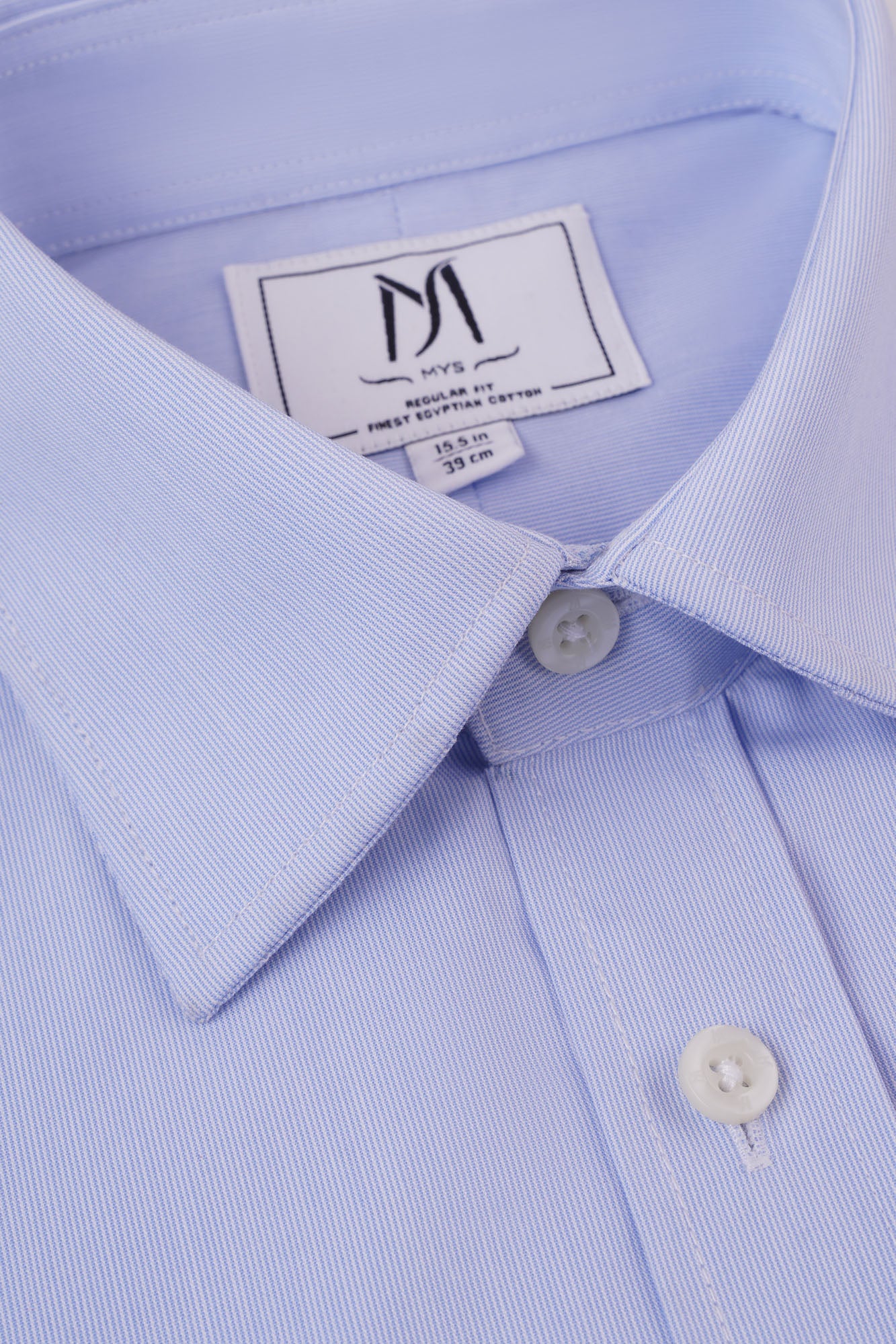 Light Blue Micro Stripe Poplin Non-Iron Shirt - Regular Fit