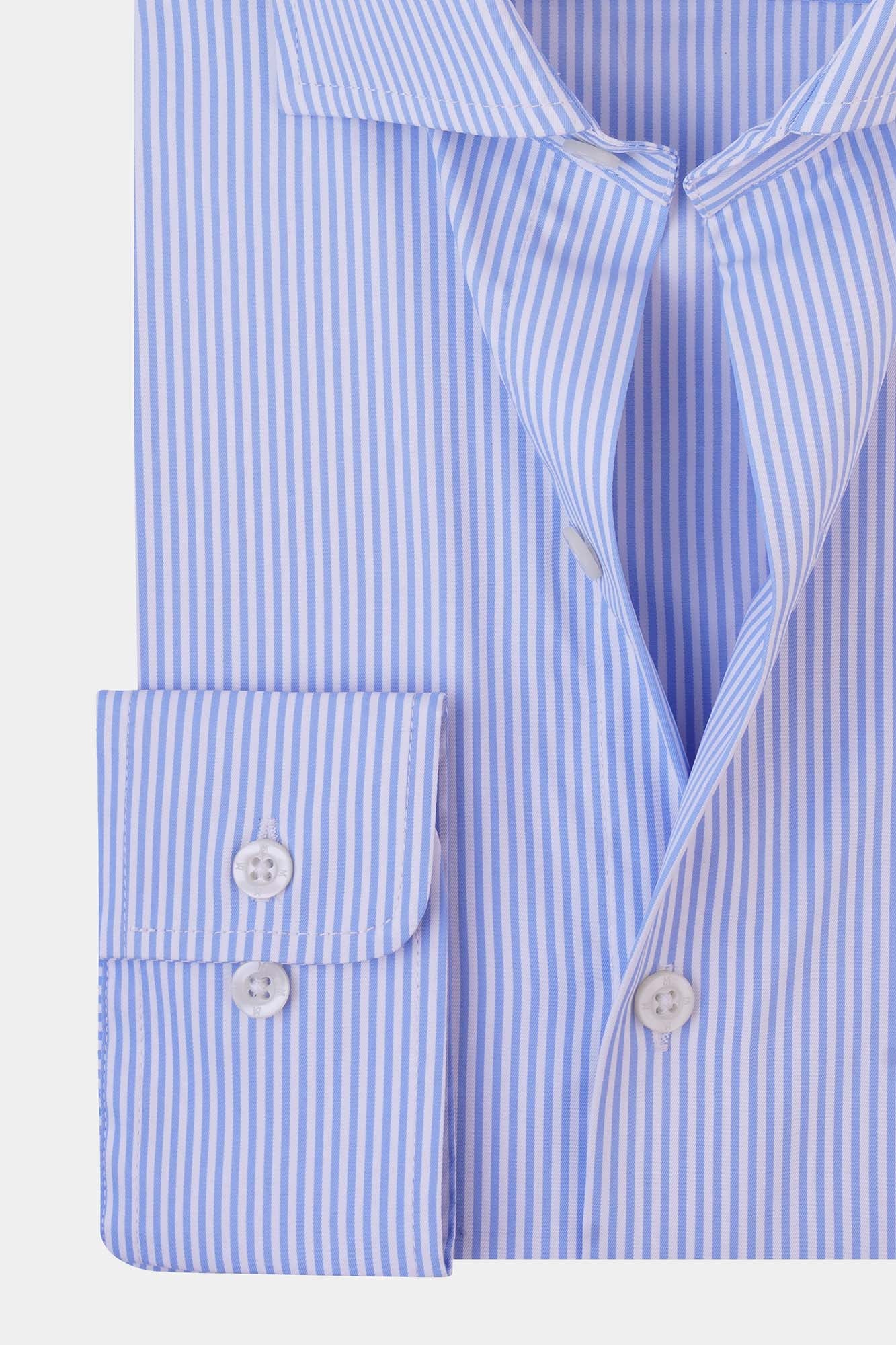 Light Blue Striped Micro-Lycra Shirt