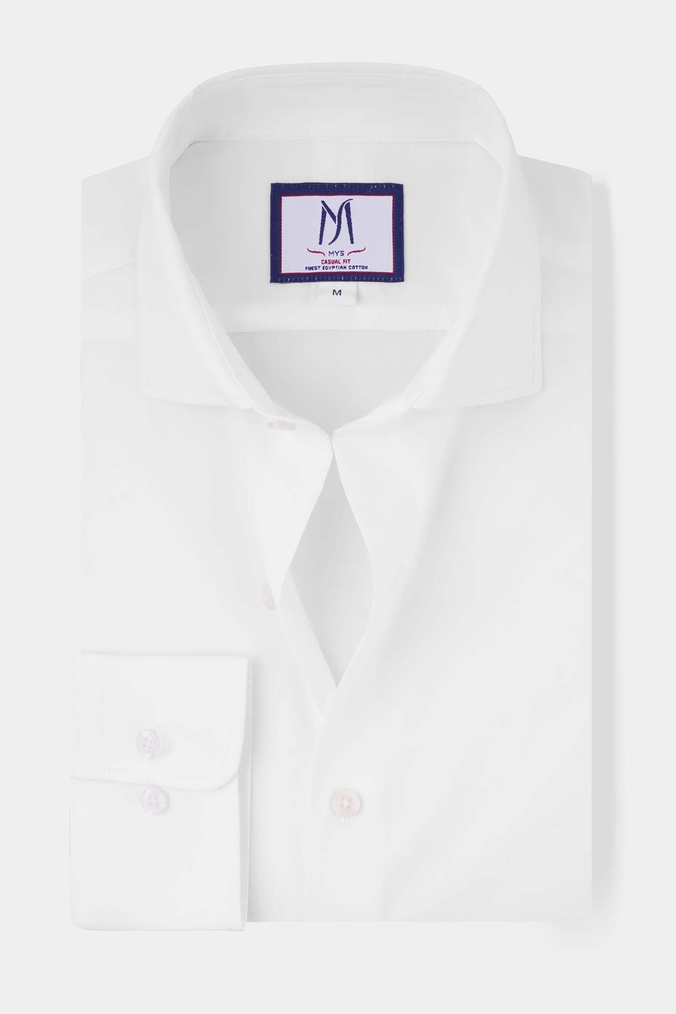 White Poplin Stretch Cutaway Shirt