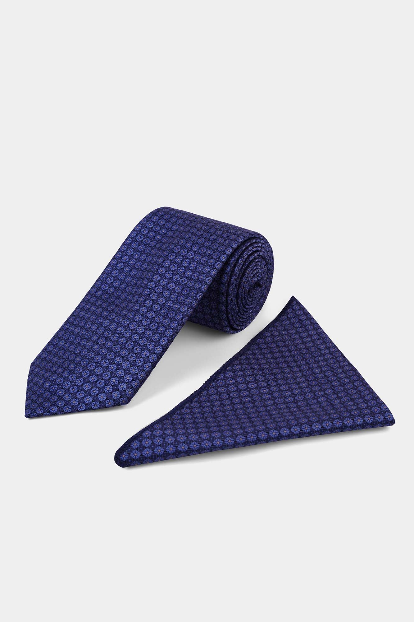Blue Geometric Tie
