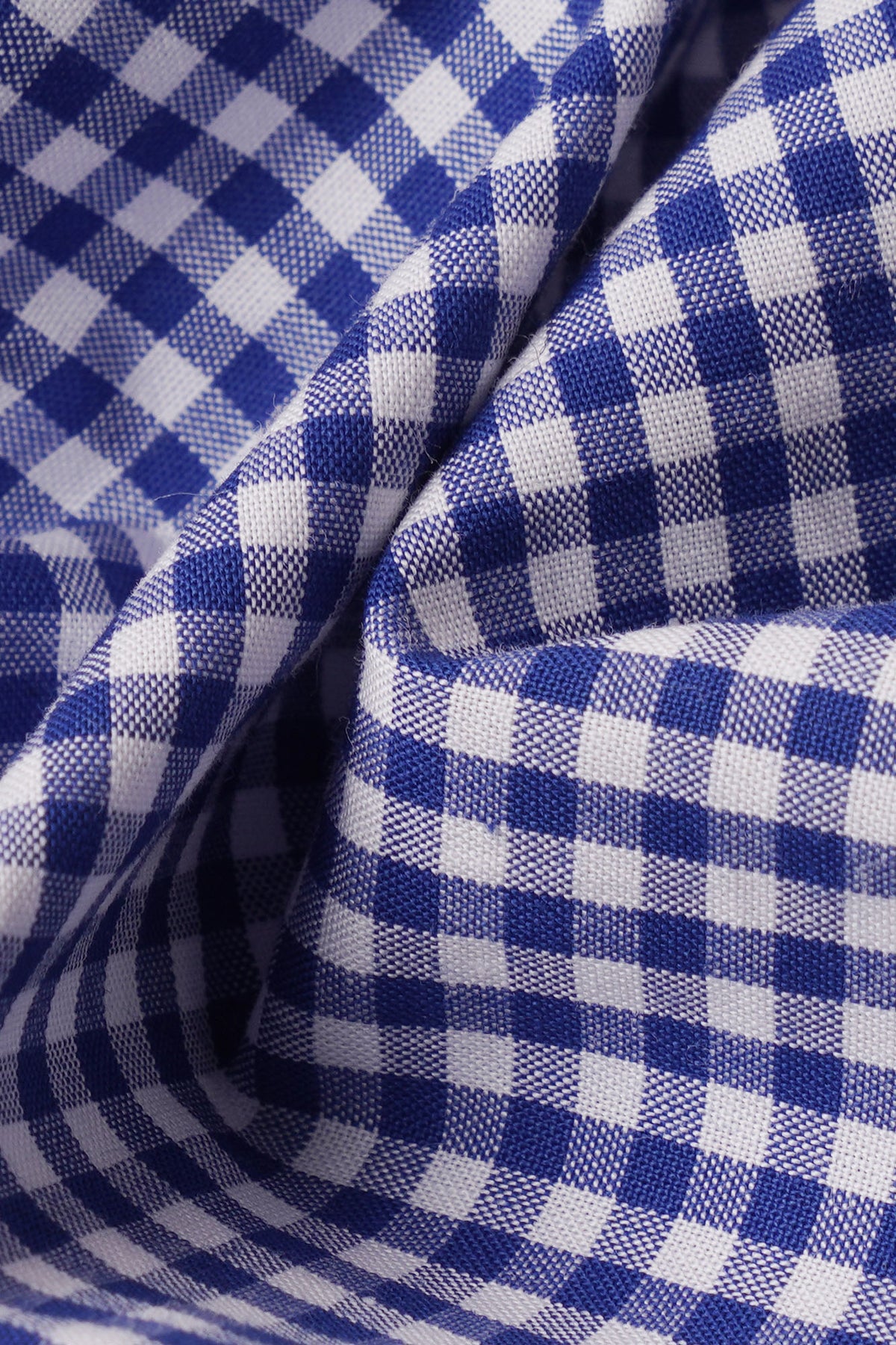 Dark Blue Checkered Poplin Button-Down Shirt